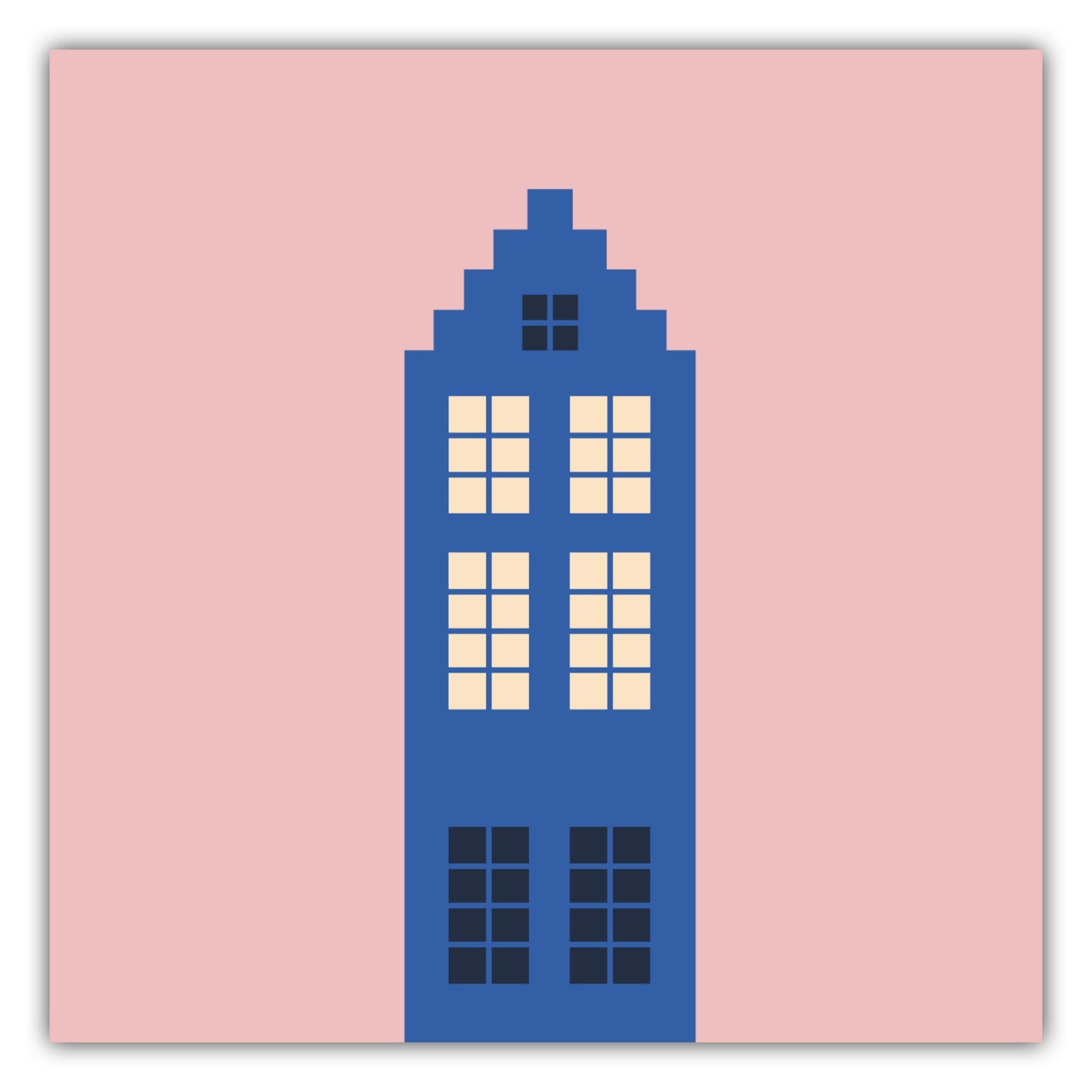 Poster Haus Blau/Rosa - Dreamy Dutch Collection