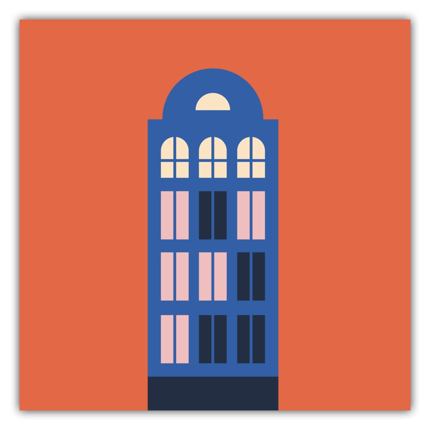 Poster Haus Blau/Rot - Dreamy Dutch Collection