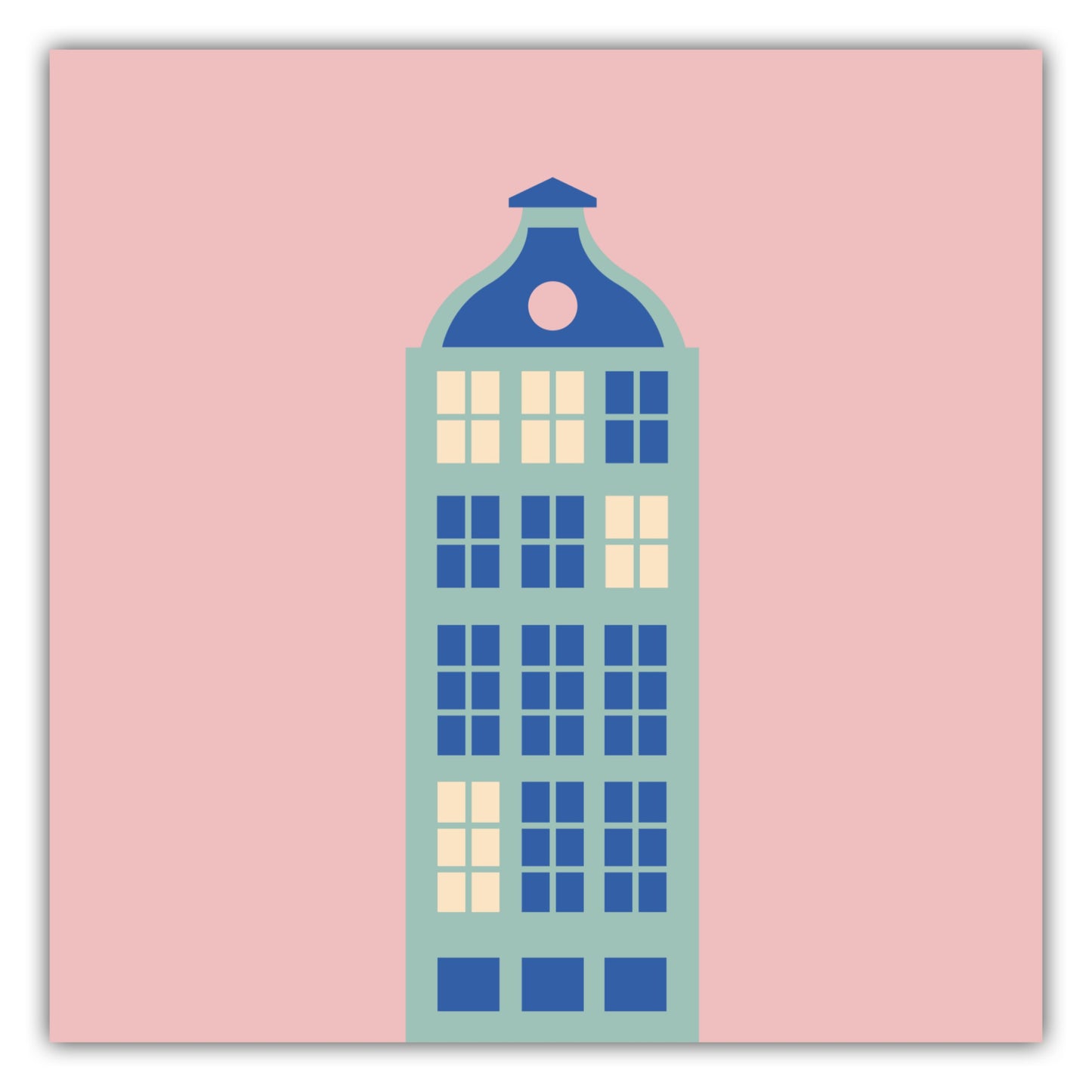Poster Haus Mint/Blau/Rosa - Dreamy Dutch Collection
