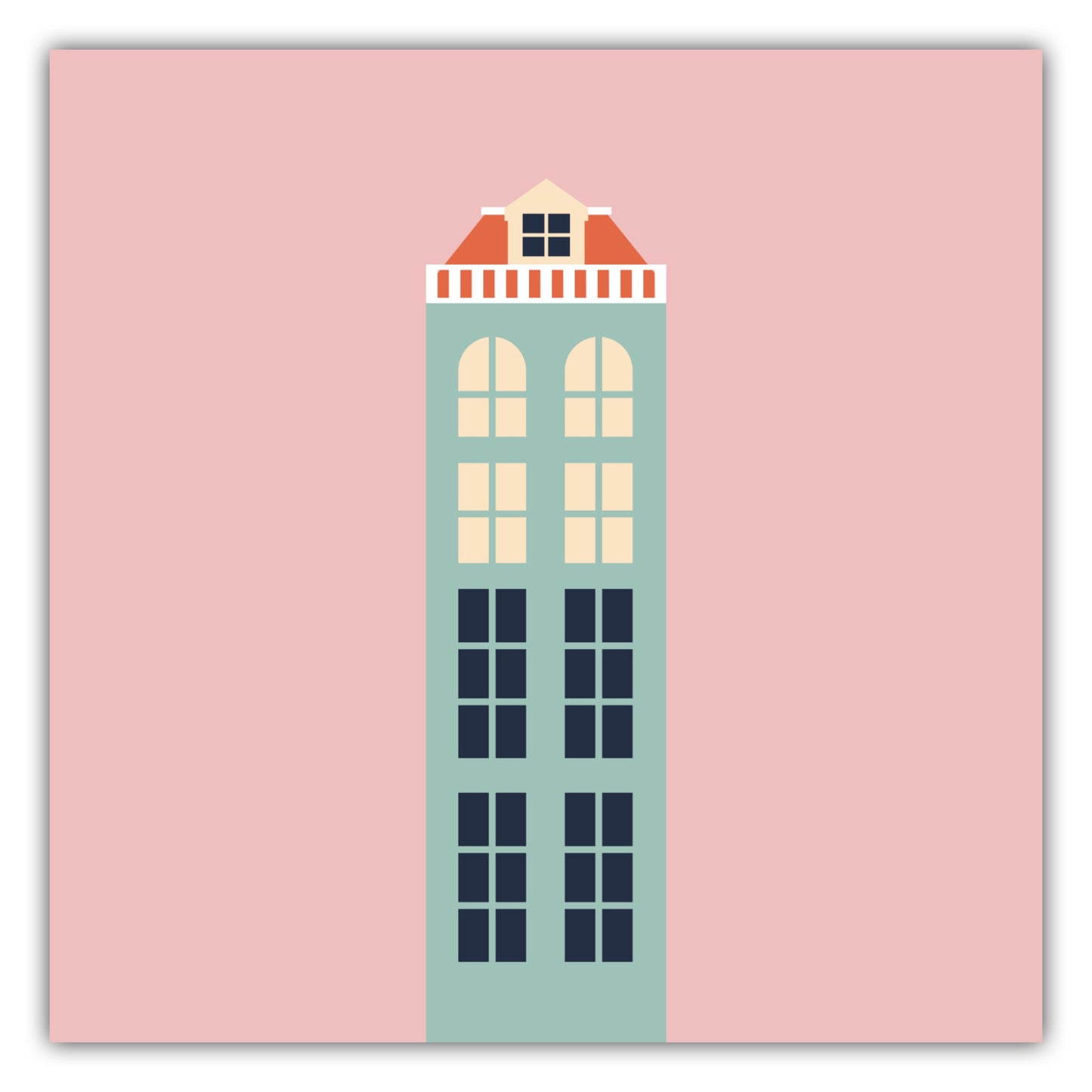 Poster Haus Mint/Rosa - Dreamy Dutch Collection