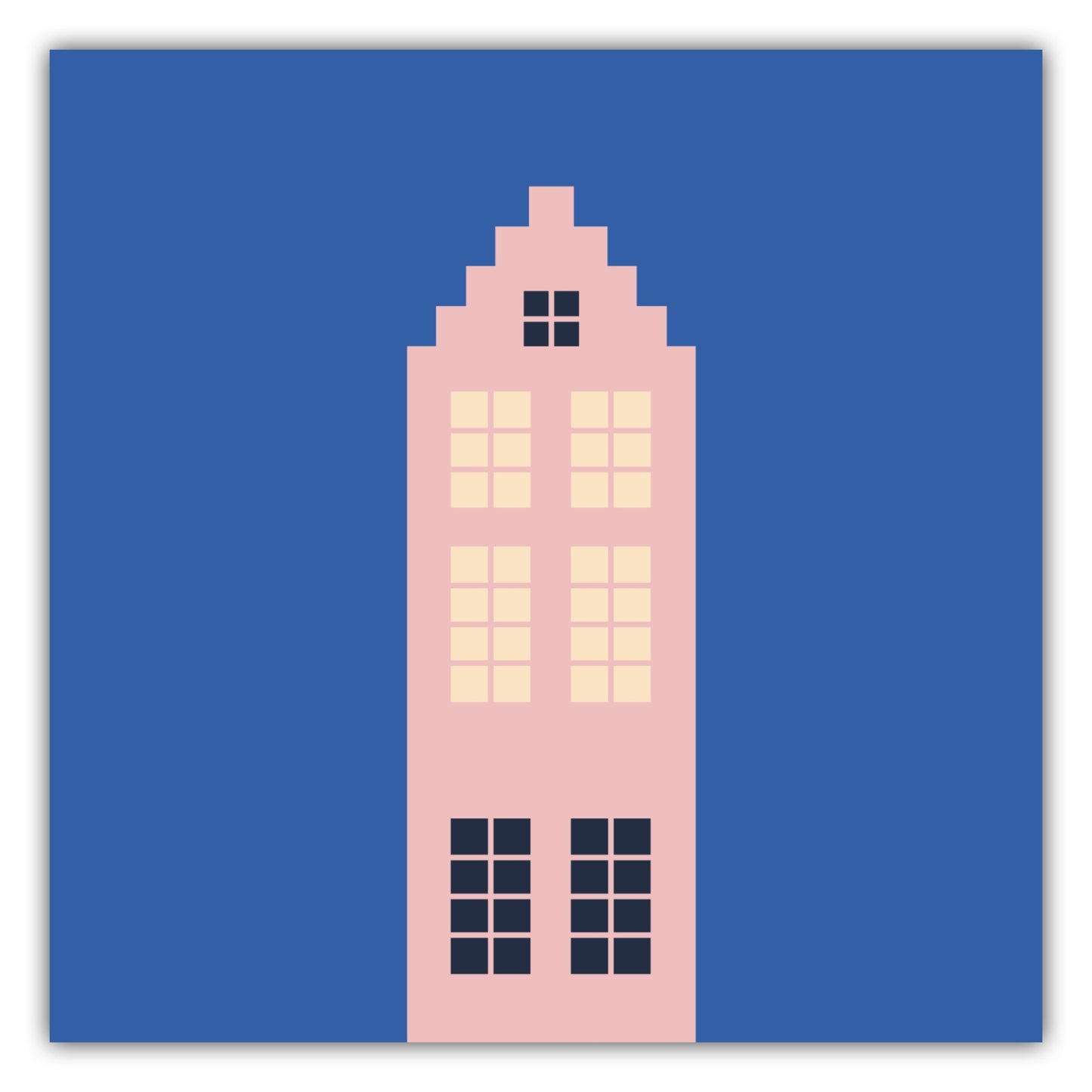 Poster Haus Rosa/Blau - Dreamy Dutch Collection