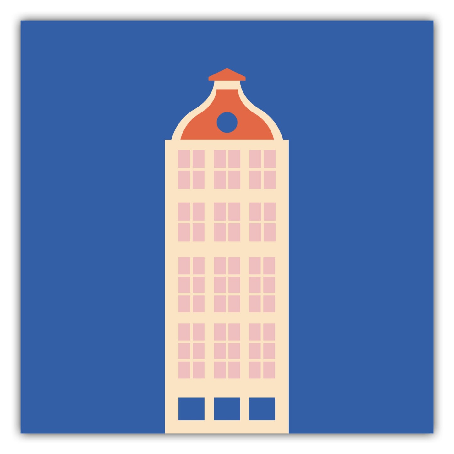 Poster Haus Sand/Blau - Dreamy Dutch Collection