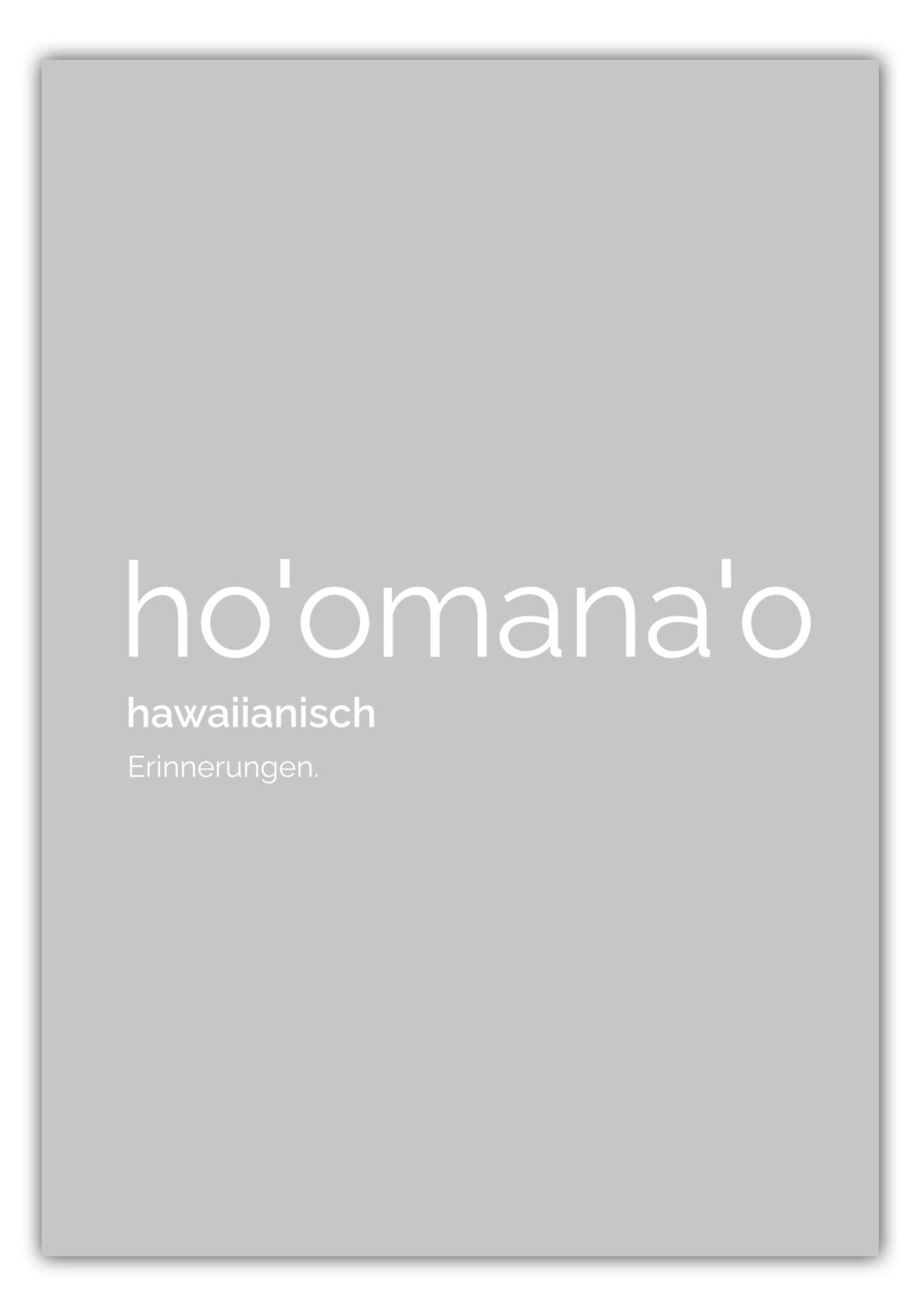 Poster Hoomanao (Hawaiianisch: Erinnerungen)