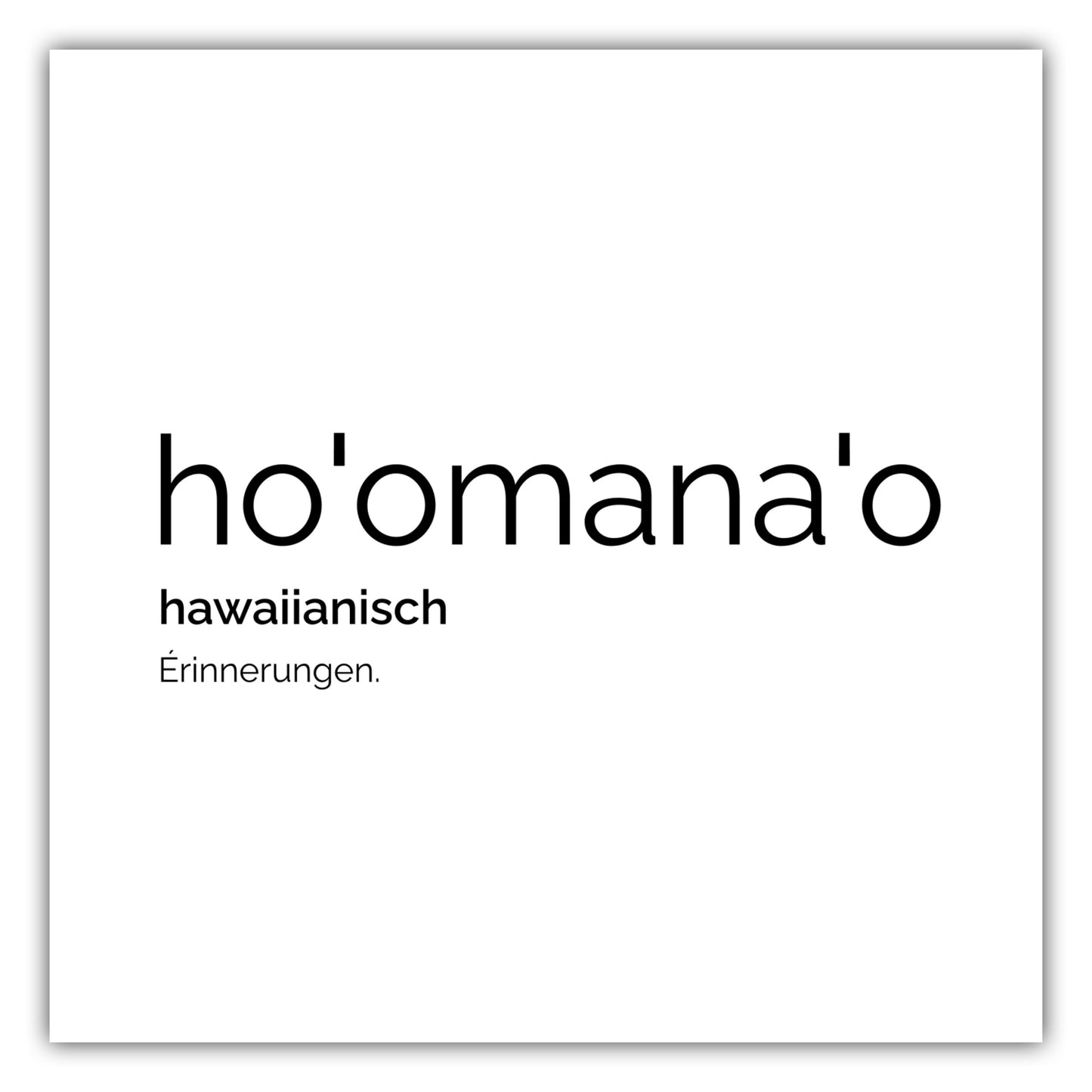 Poster Hoomanao (Hawaiianisch: Erinnerungen)