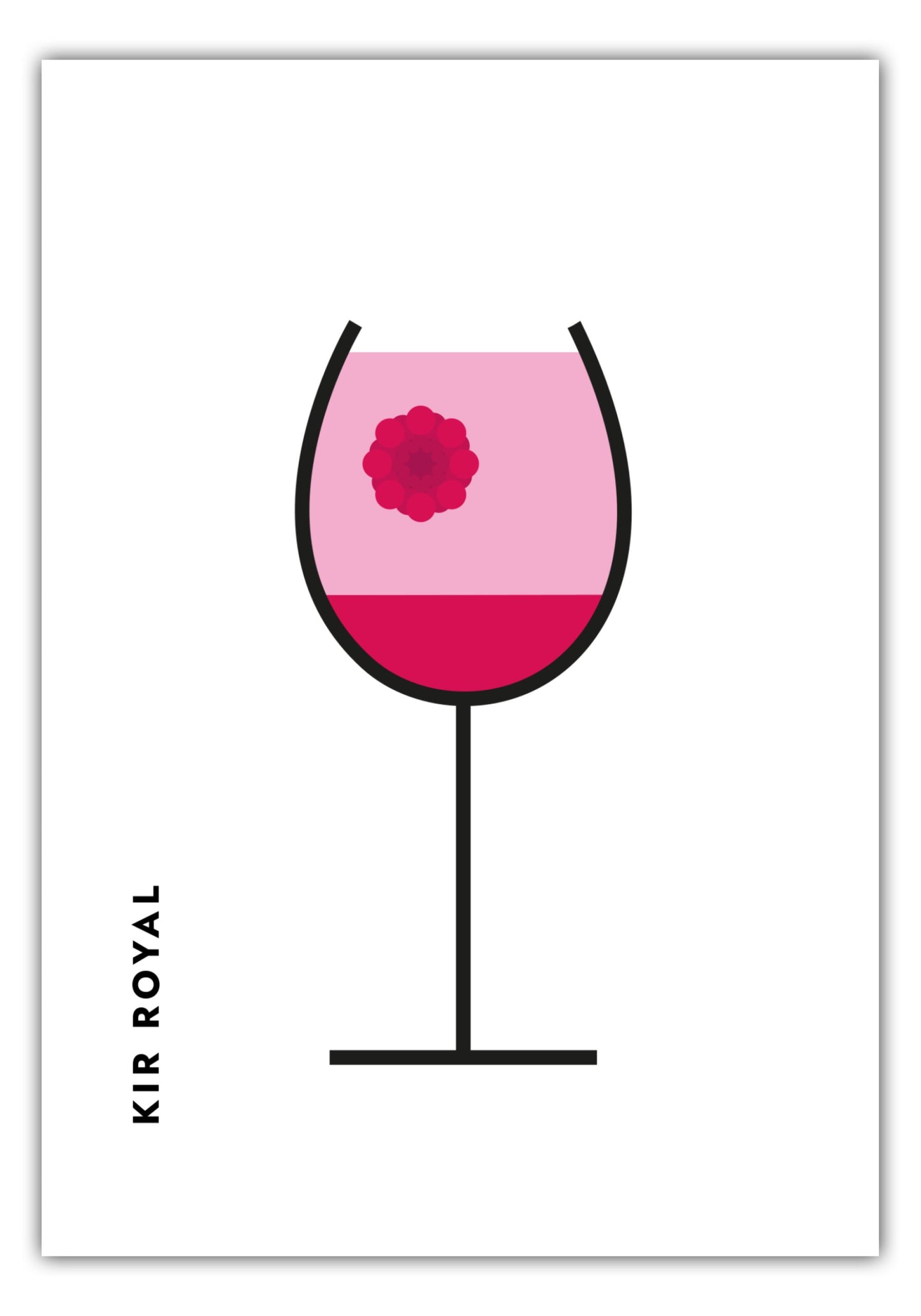Poster Kir Royal im Glas (Bauhaus-Style)