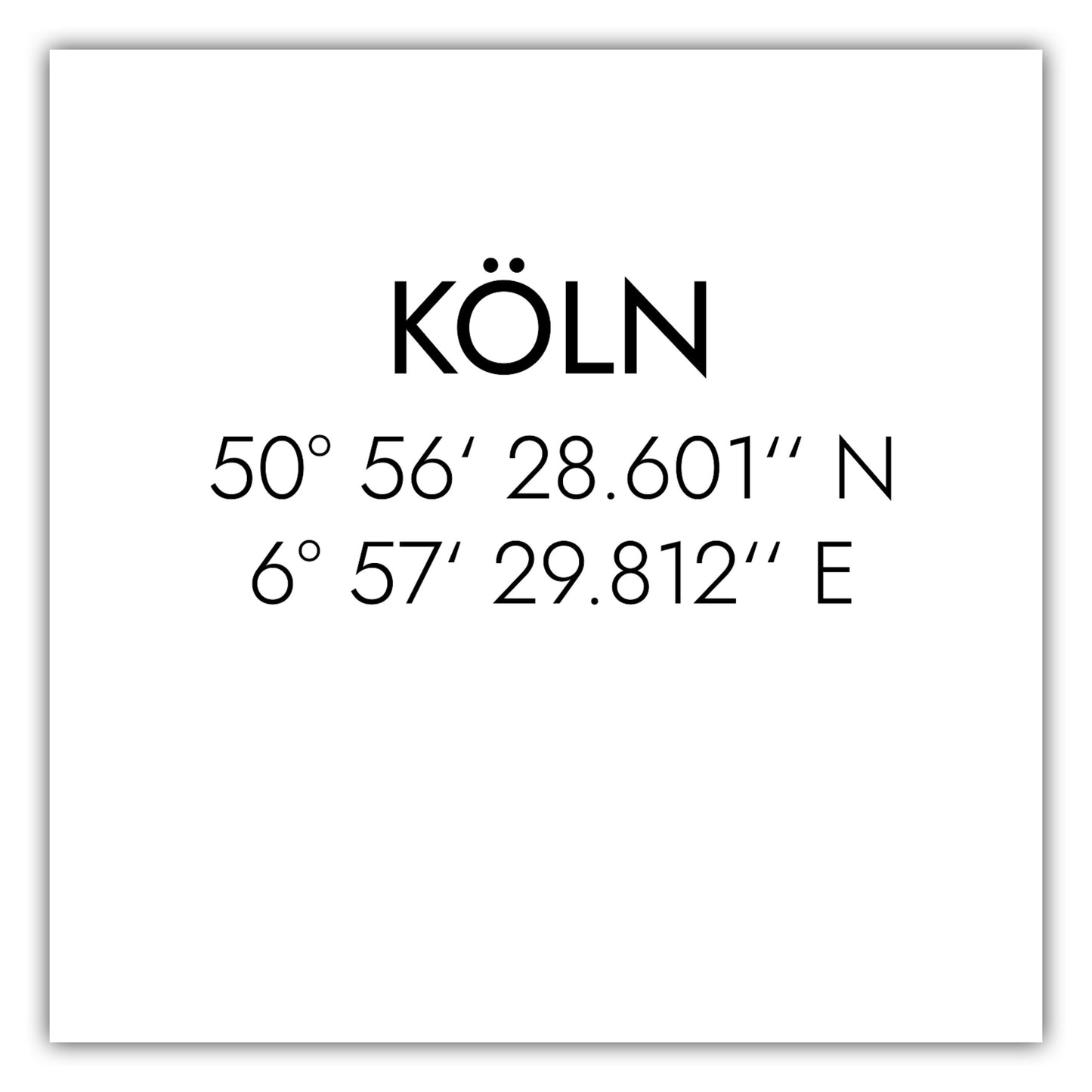 Poster Köln Koordinaten #1