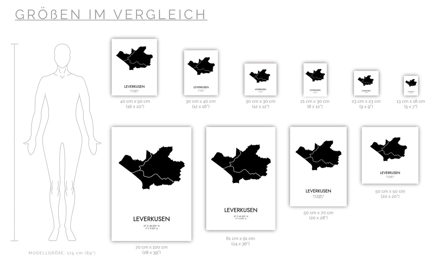 Poster Leverkusen Koordinaten #3