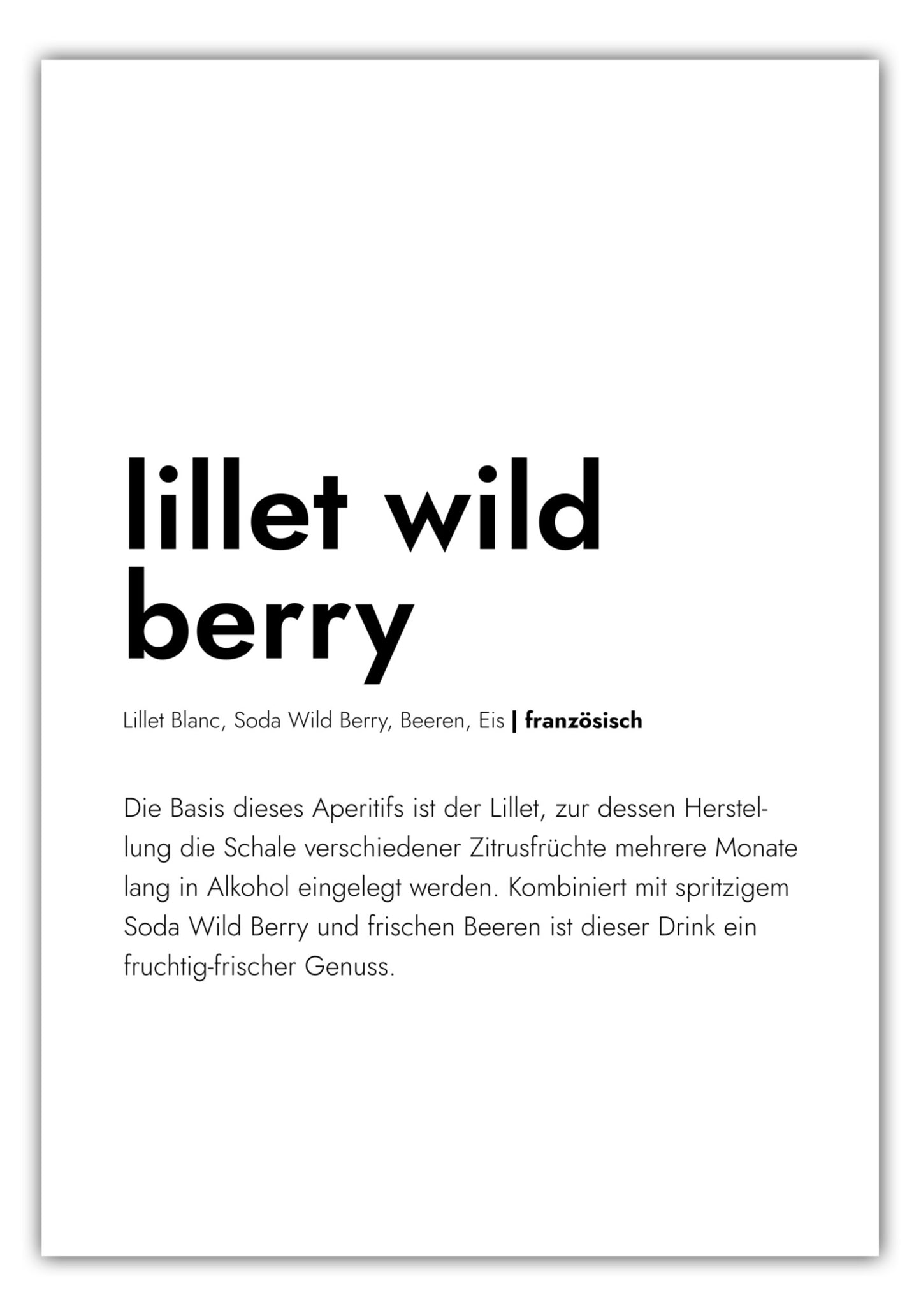 Poster Lillet - Definition