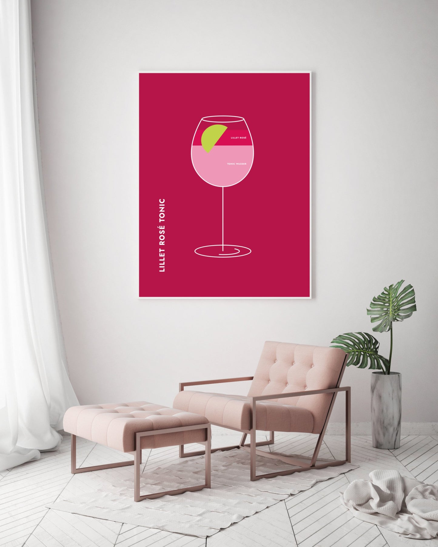 Poster Lillet Rosé Tonic im Glas