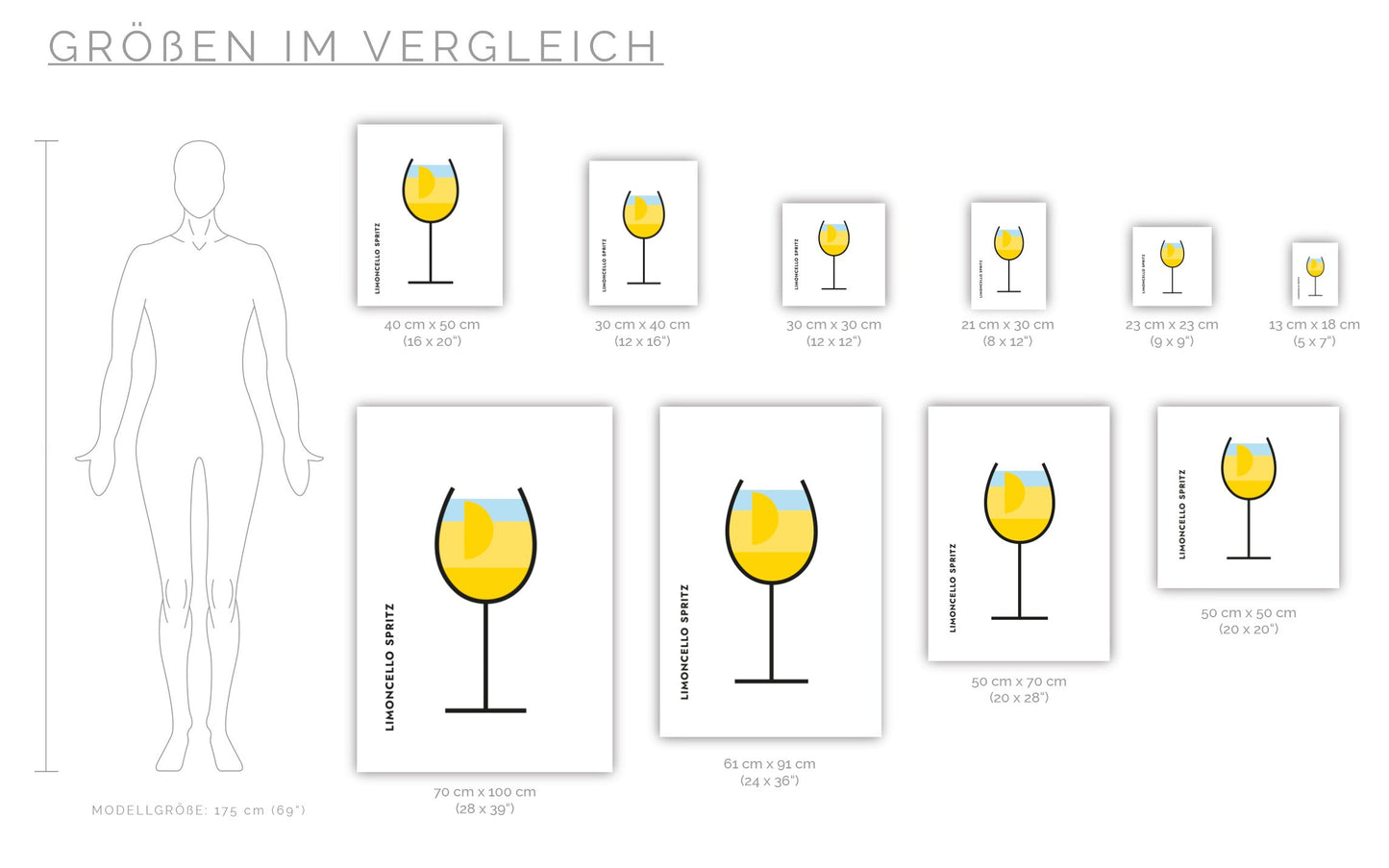 Poster Limoncello Spritz im Glas (Bauhaus-Style)