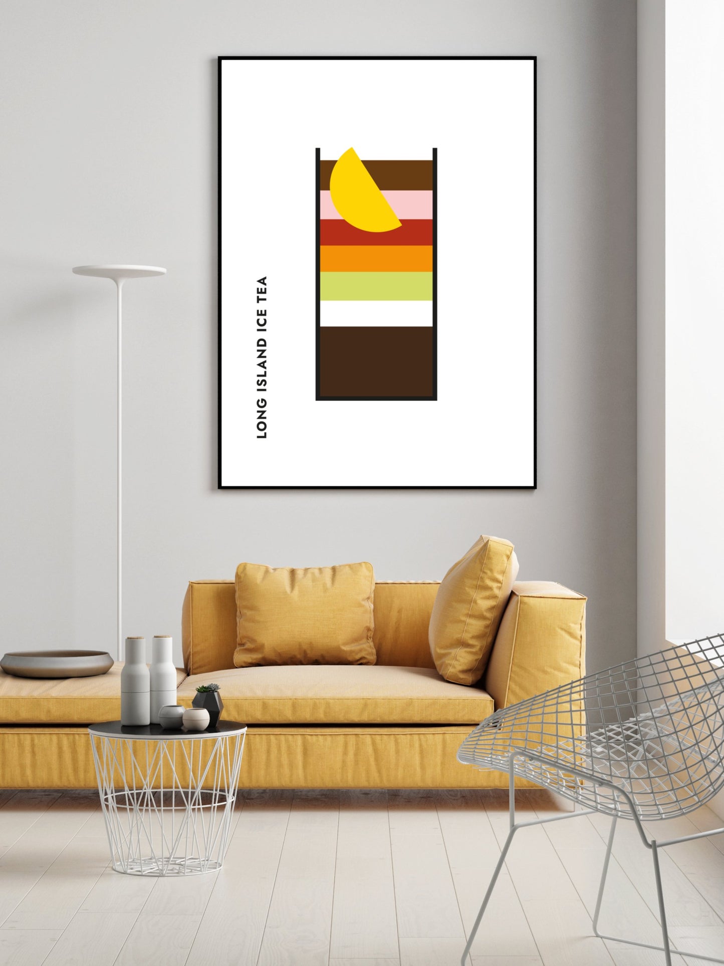 Poster Long Island Ice Tea im Glas (Bauhaus-Style)