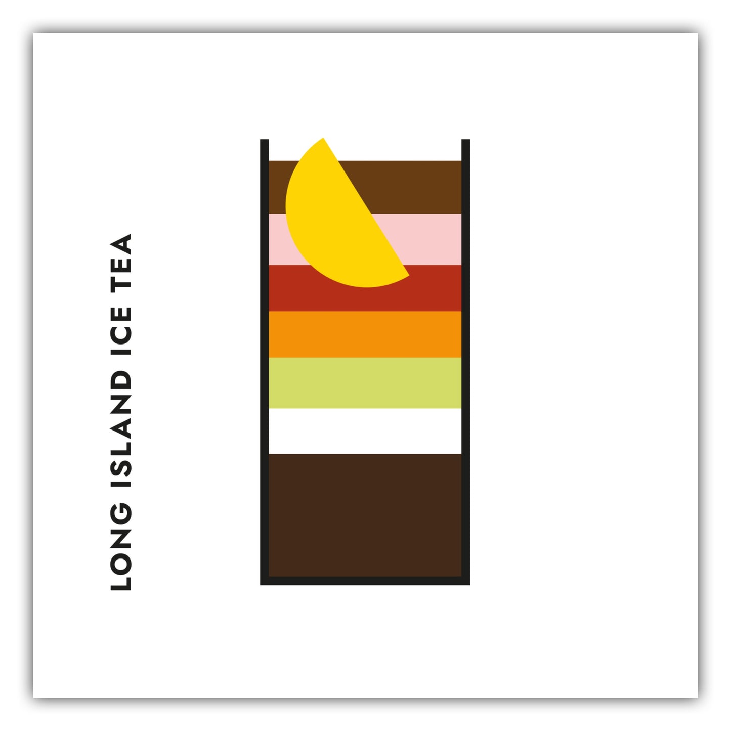 Poster Long Island Ice Tea im Glas (Bauhaus-Style)