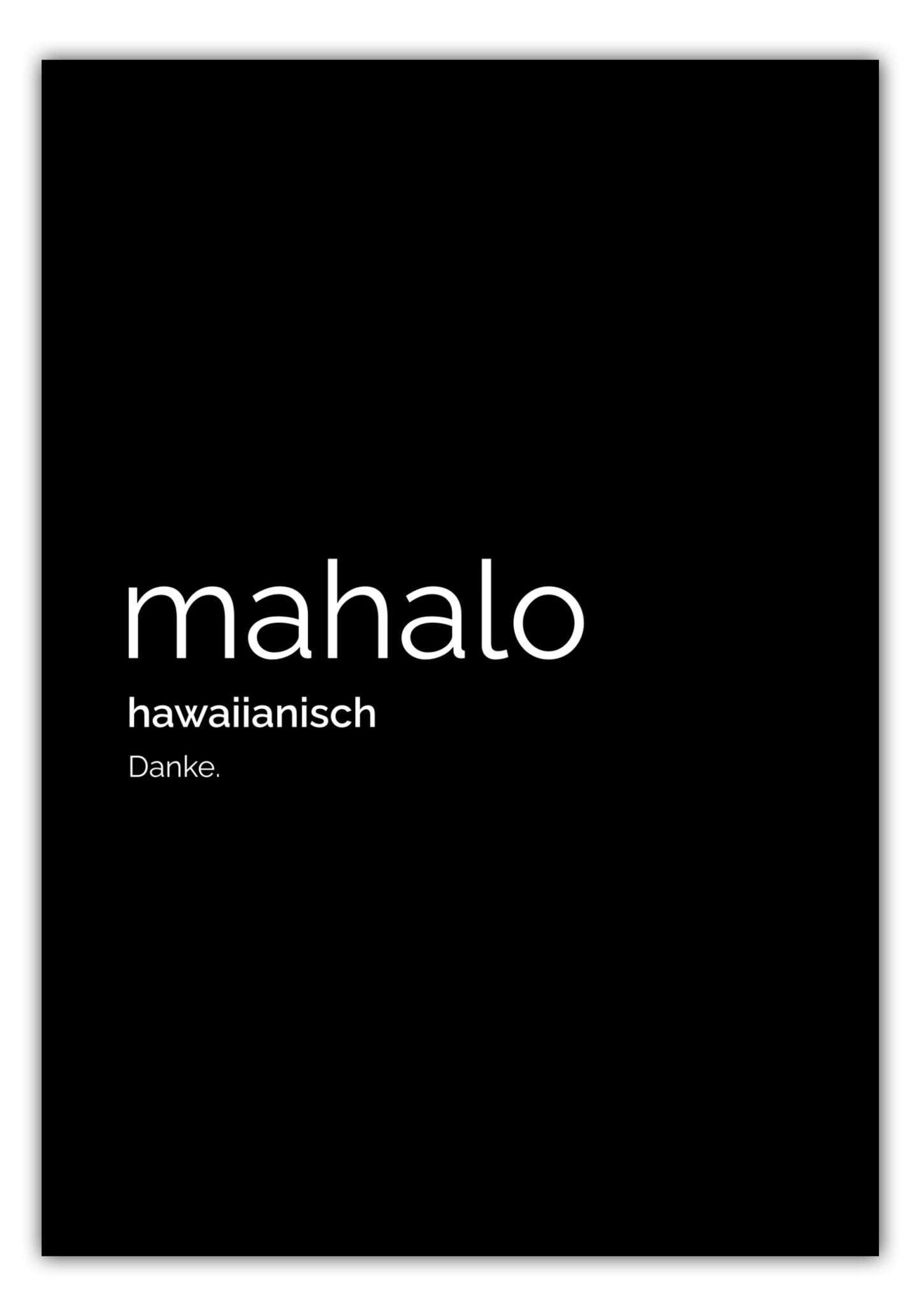 Poster Mahalo (Hawaiianisch: Danke)