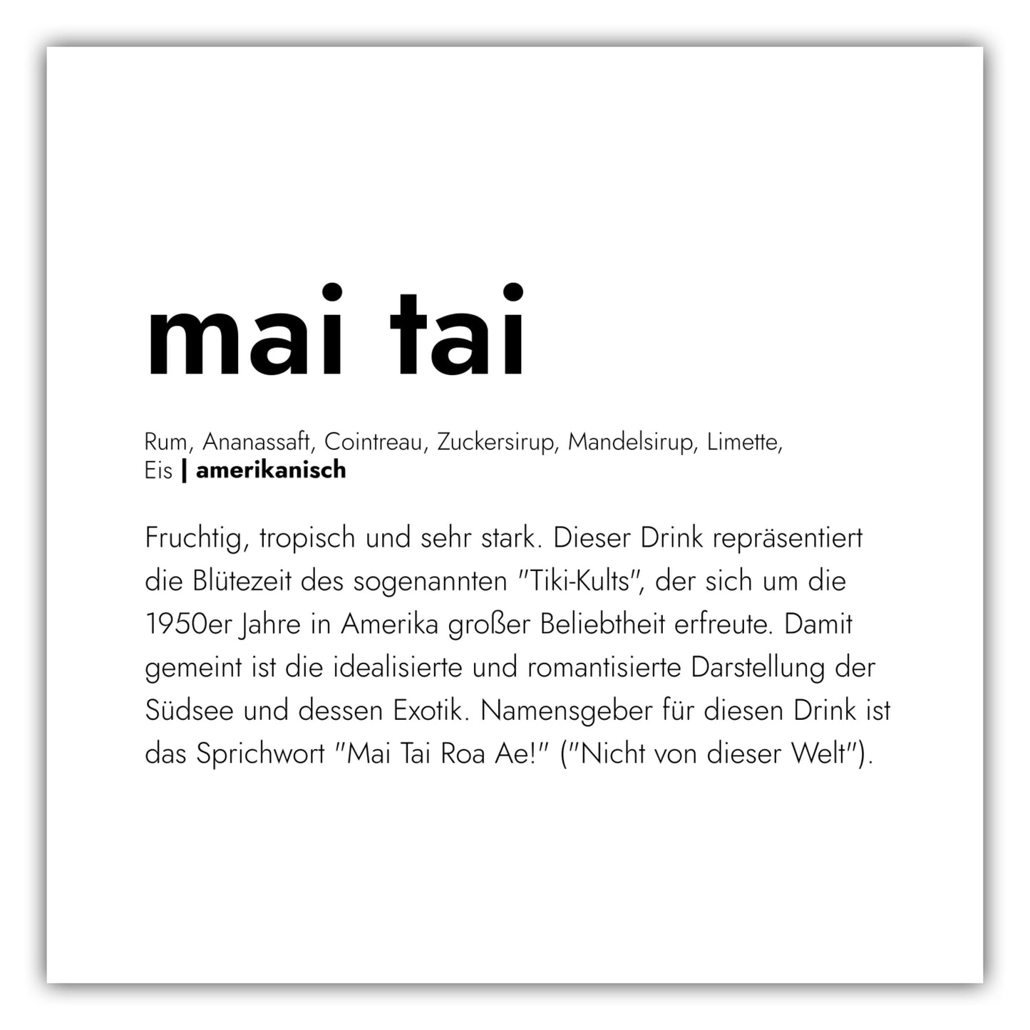 Poster Mai Tai - Definition