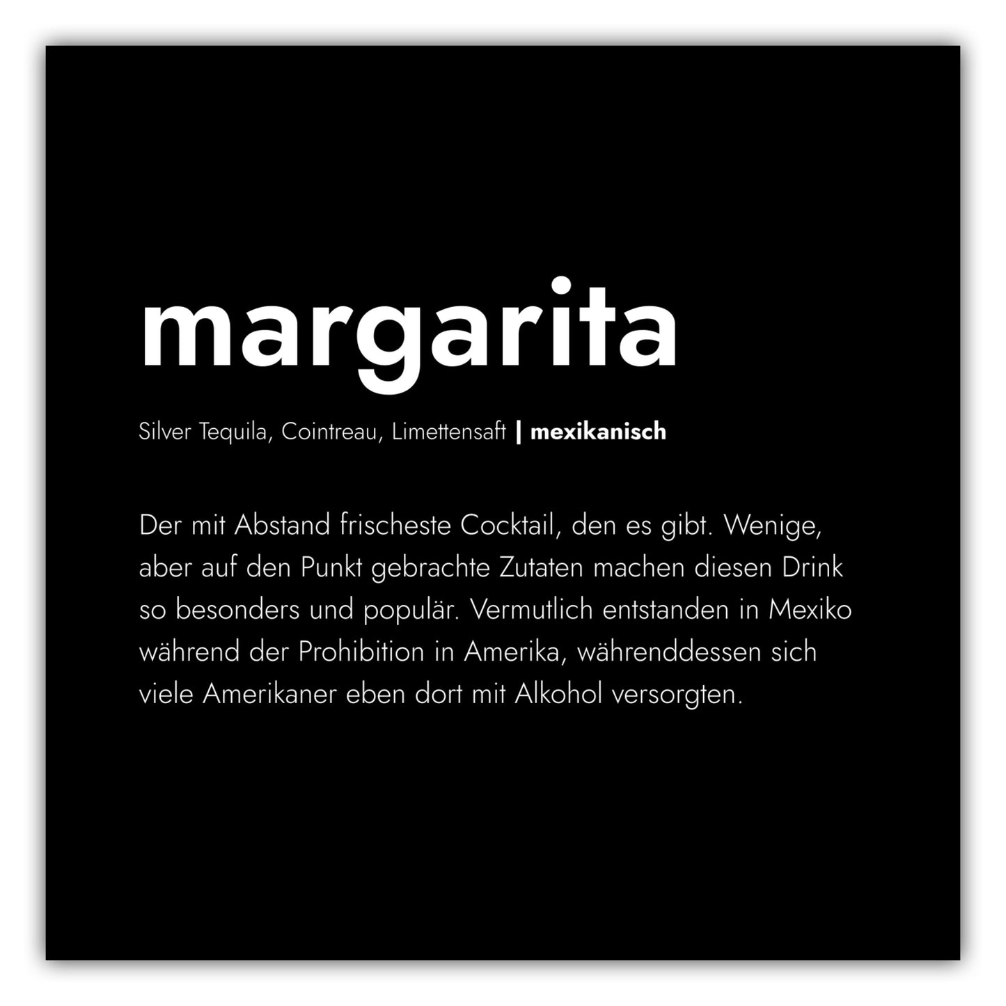 Poster Margarita - Definition