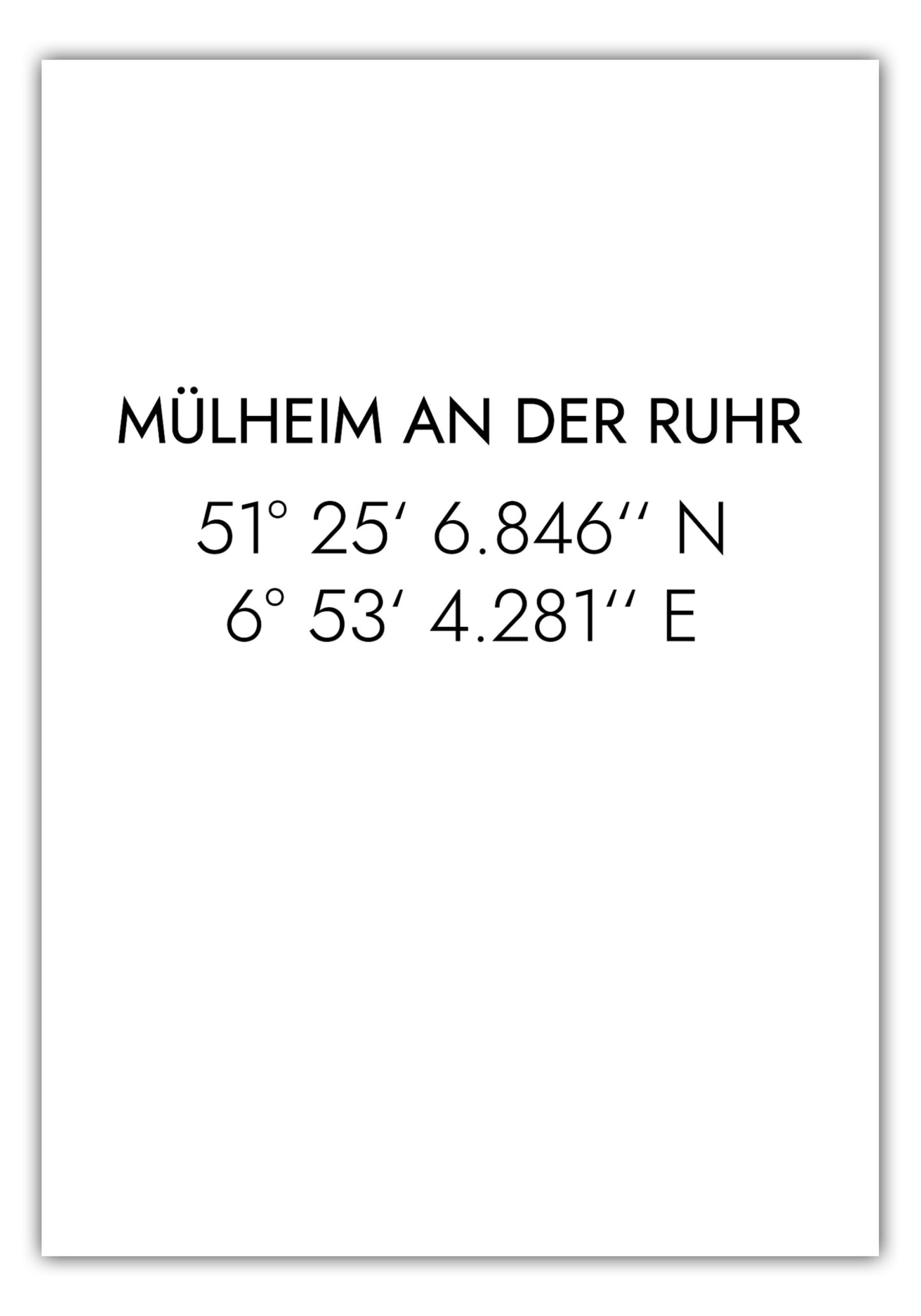 Poster Mülheim Koordinaten #1