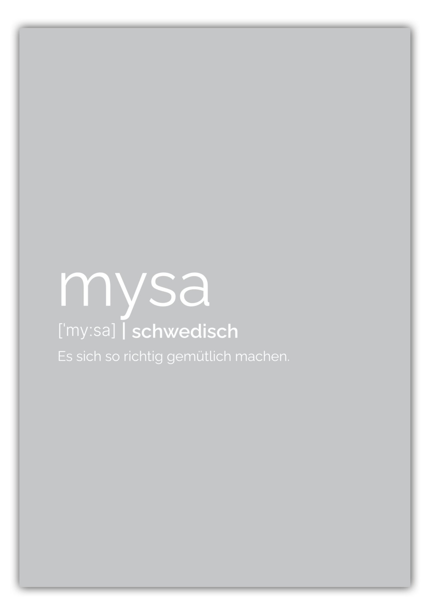 Poster Mysa (Schwedisch: Es sich gemütlich machen)