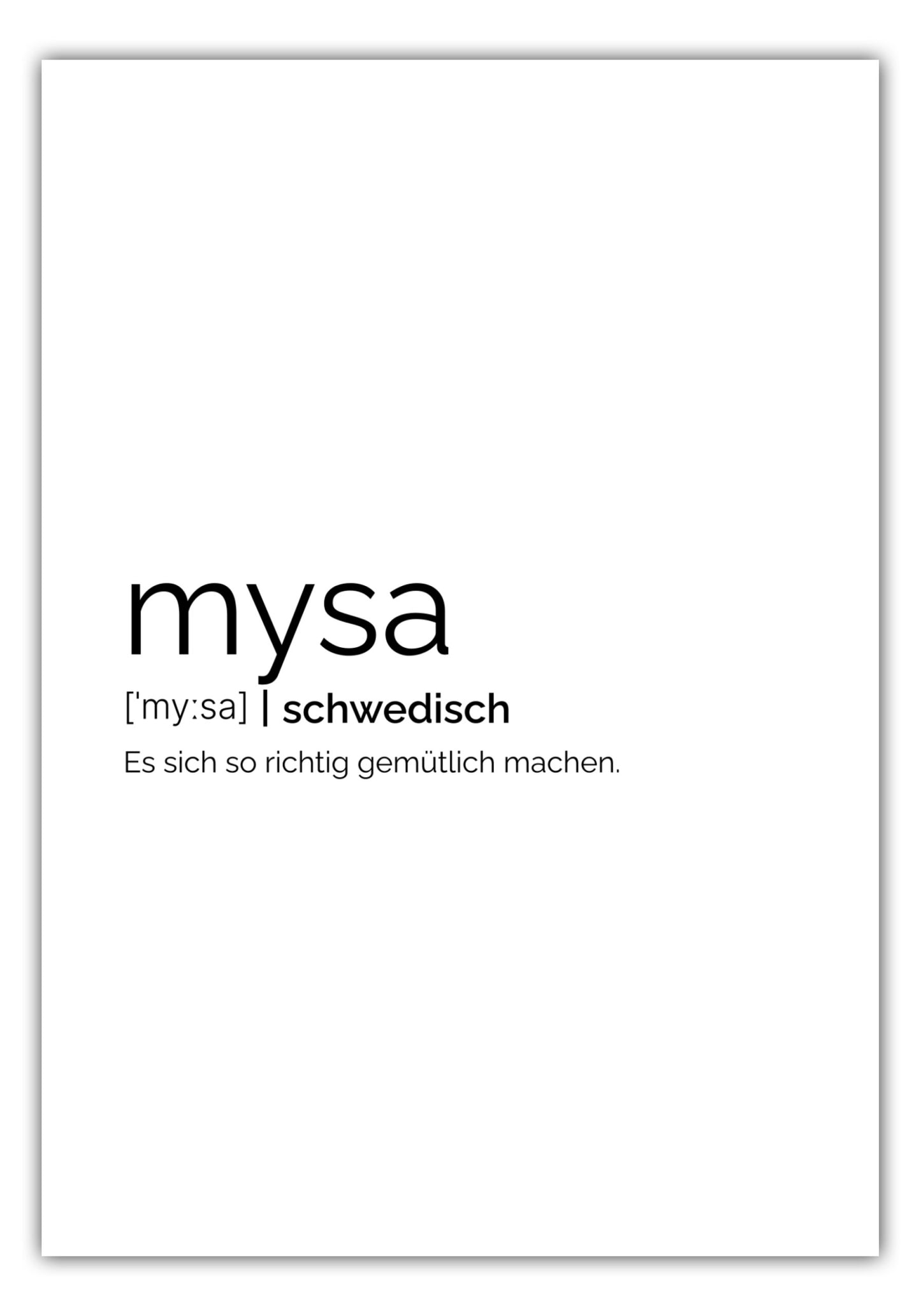 Poster Mysa (Schwedisch: Es sich gemütlich machen)