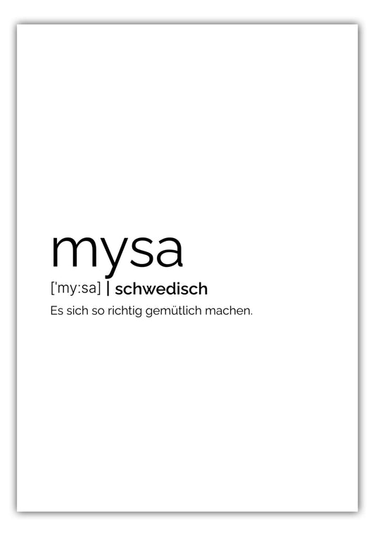 Poster Mysa (Schwedisch: Es sich gemütlich machen)