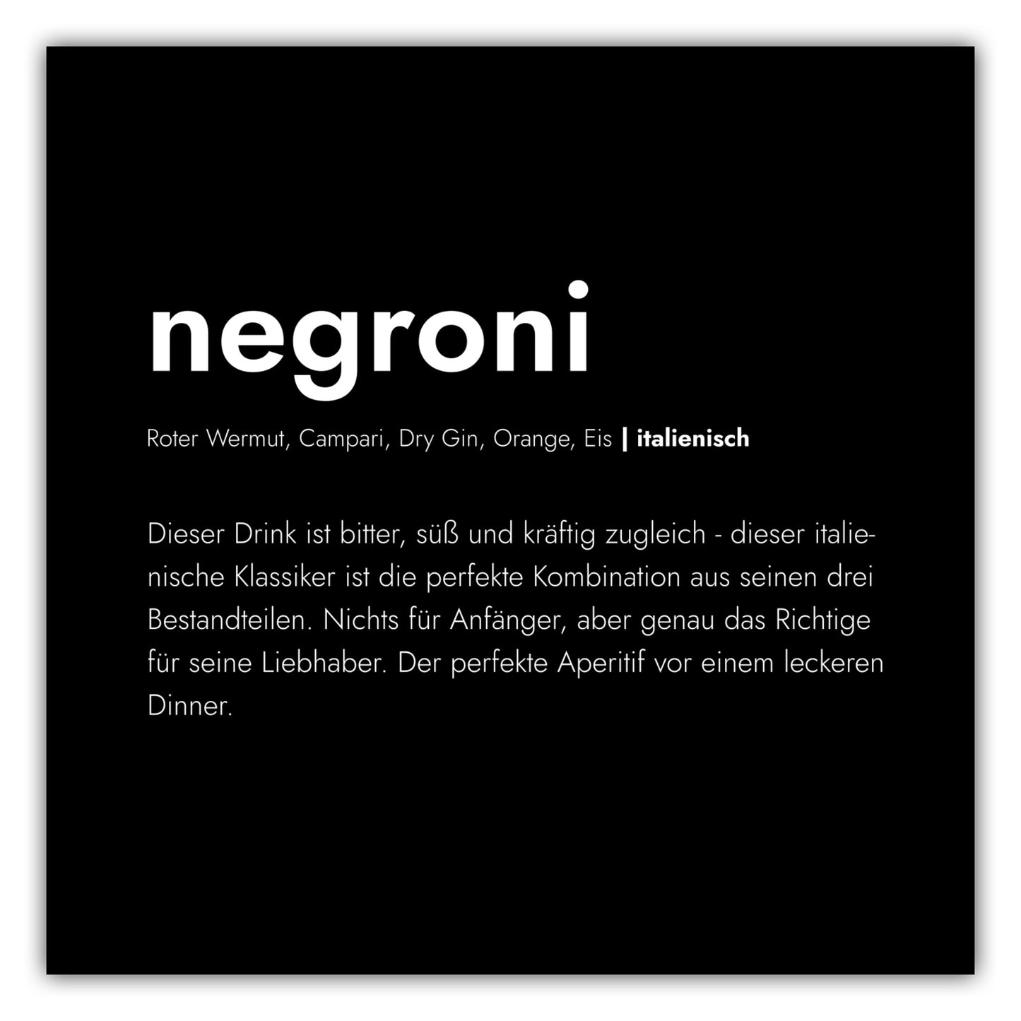 Poster Negroni - Definition
