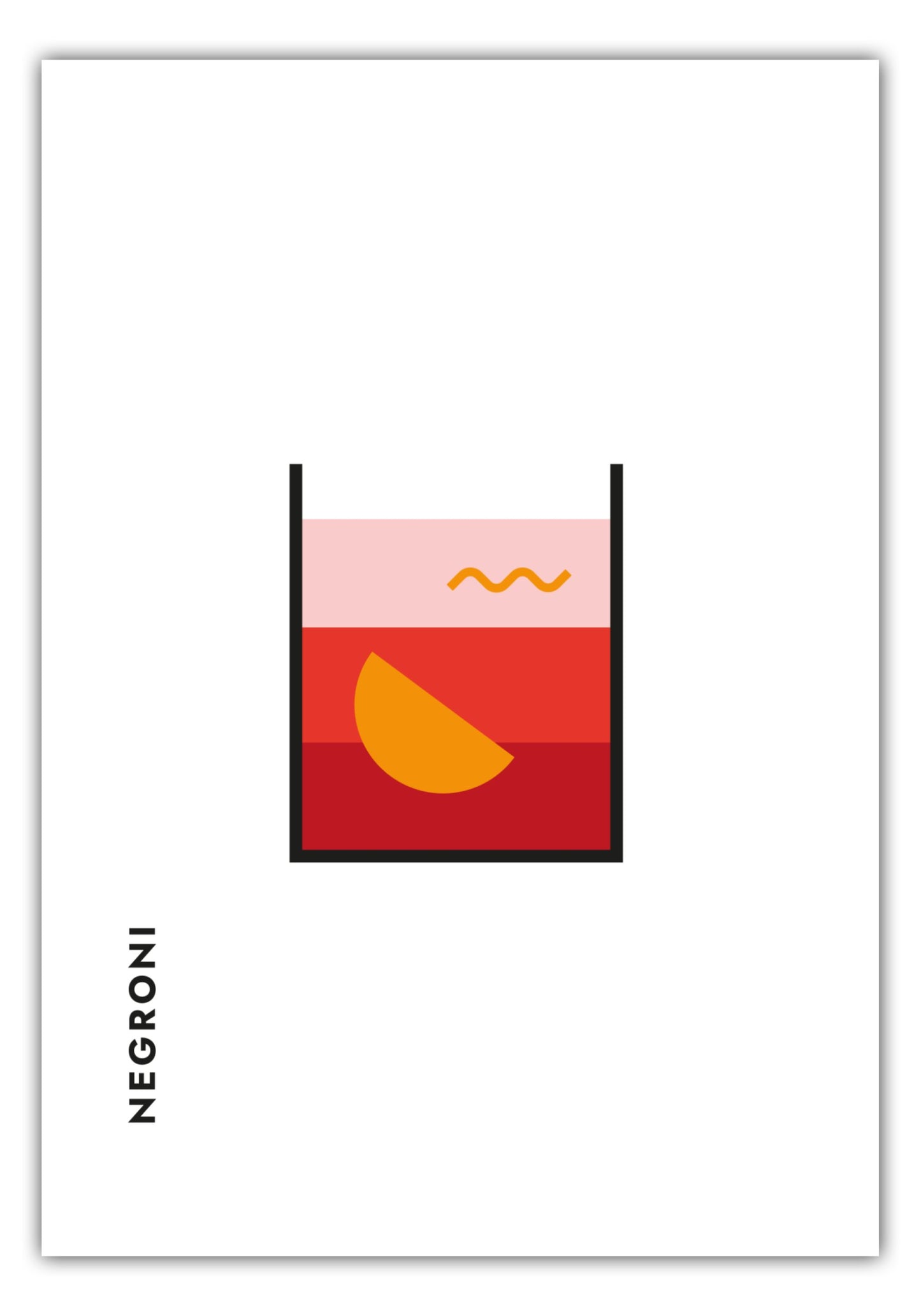 Poster Negroni im Glas (Bauhaus-Style)