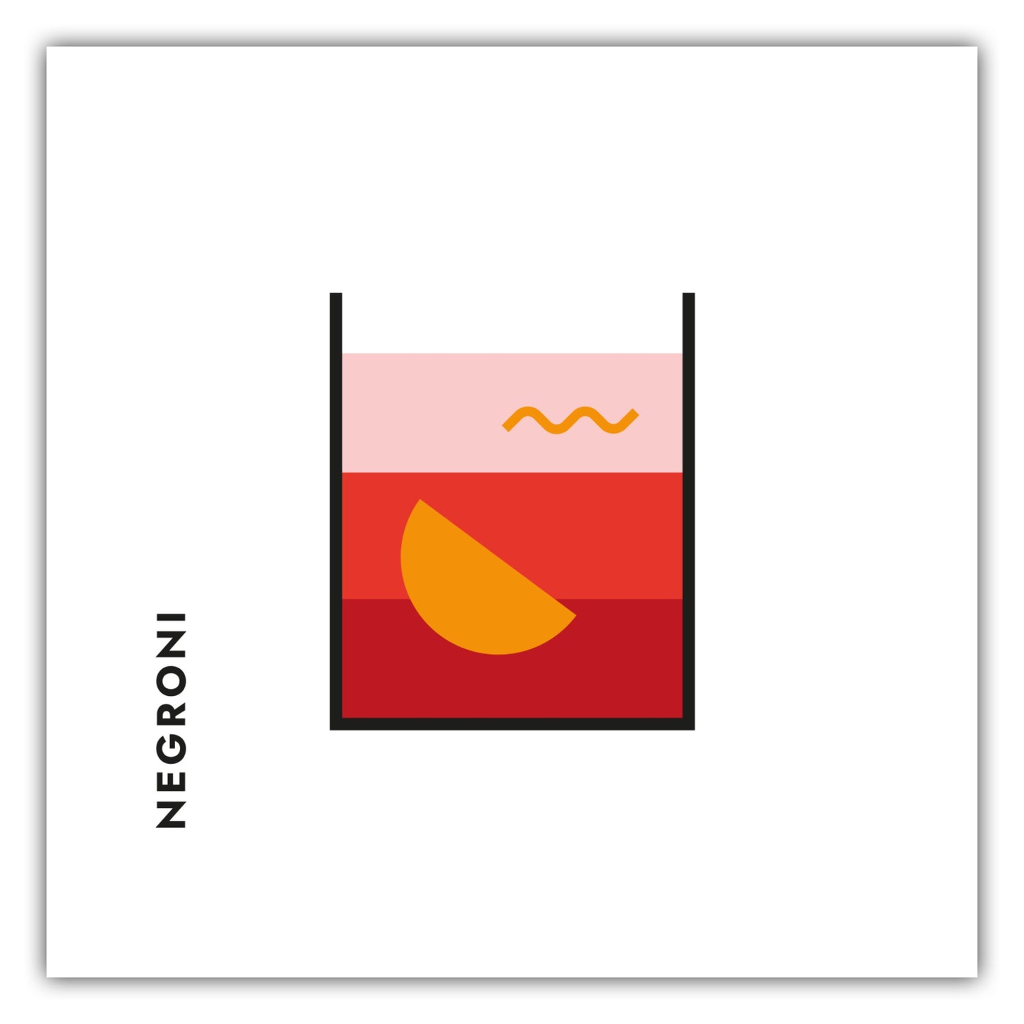 Poster Negroni im Glas (Bauhaus-Style)