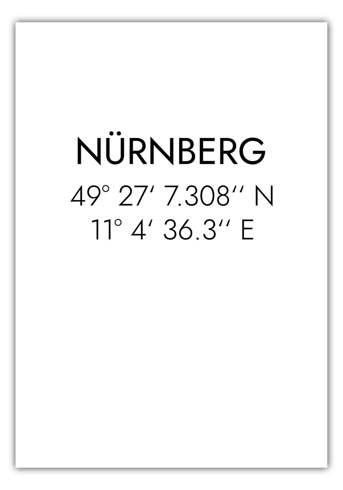 Poster Nürnberg Koordinaten #1