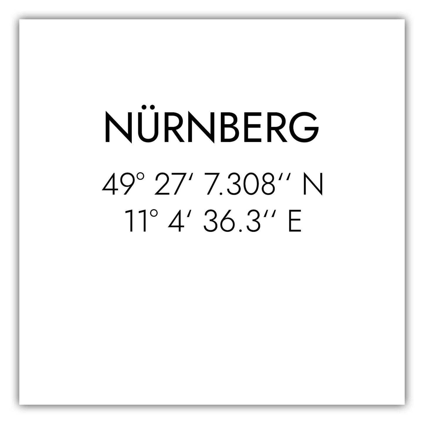 Poster Nürnberg Koordinaten #1