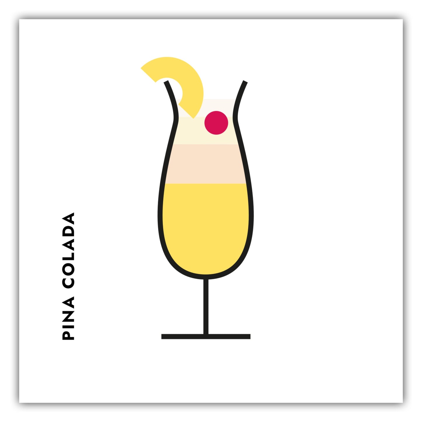 Poster Pina Colada im Glas (Bauhaus-Style)