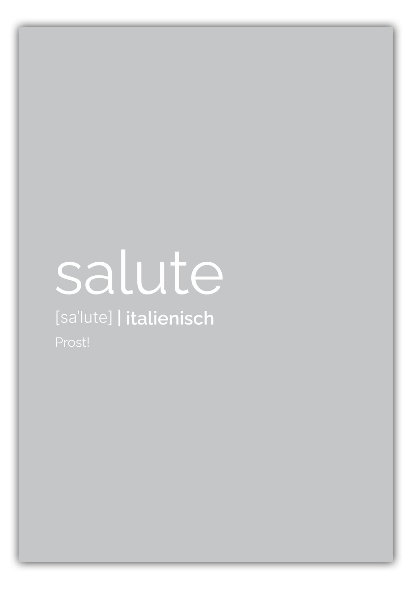 Poster Salute - Definition (Italienisch: Prost)