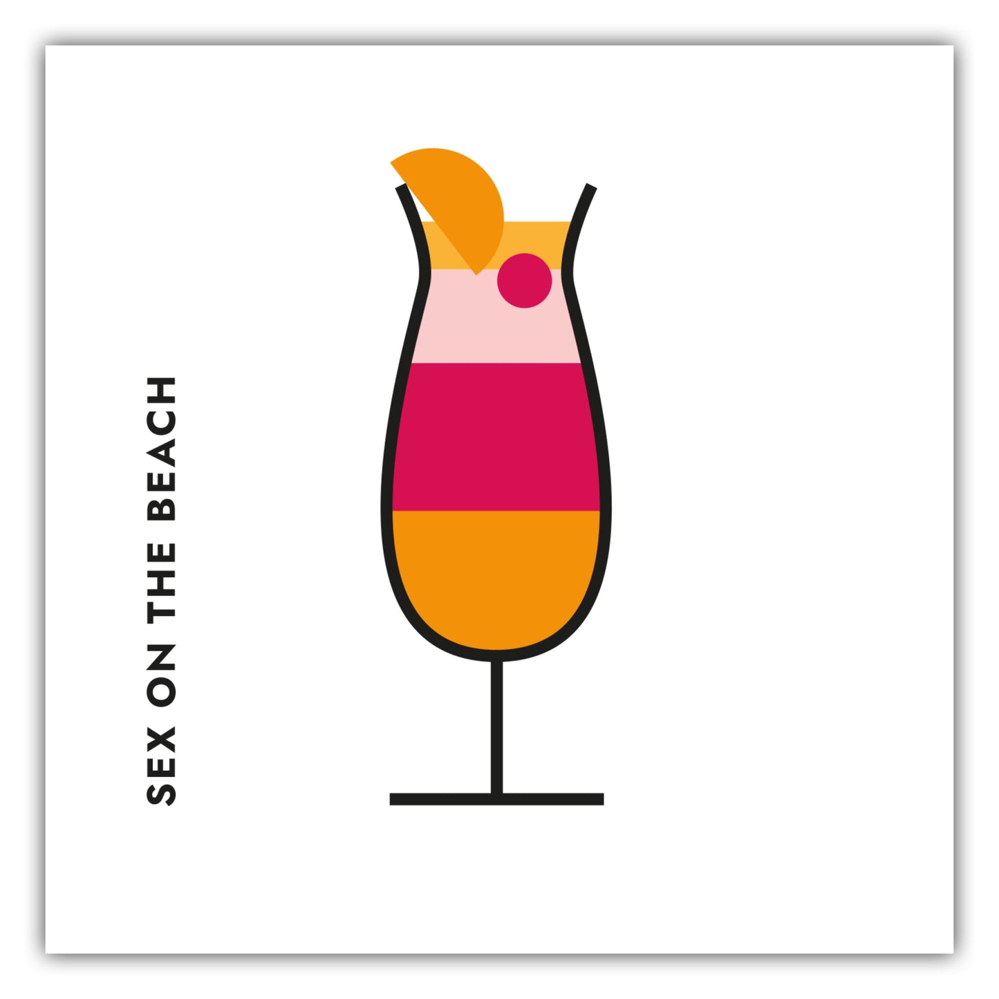 Poster Sex On The Beach im Glas (Bauhaus-Style)