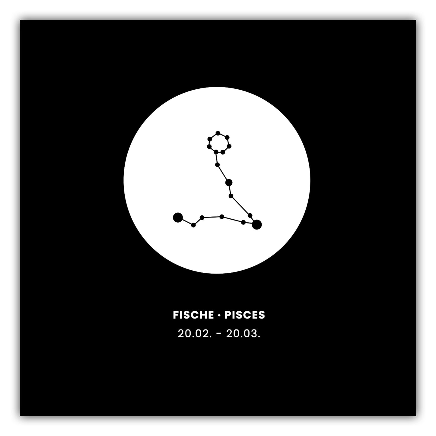 Poster Sternzeichen Fische - Konstellation Rund