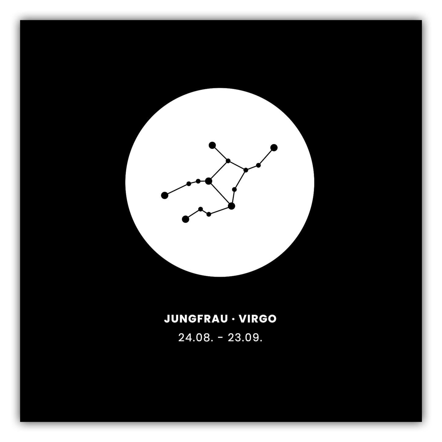 Poster Sternzeichen Jungfrau - Konstellation Rund