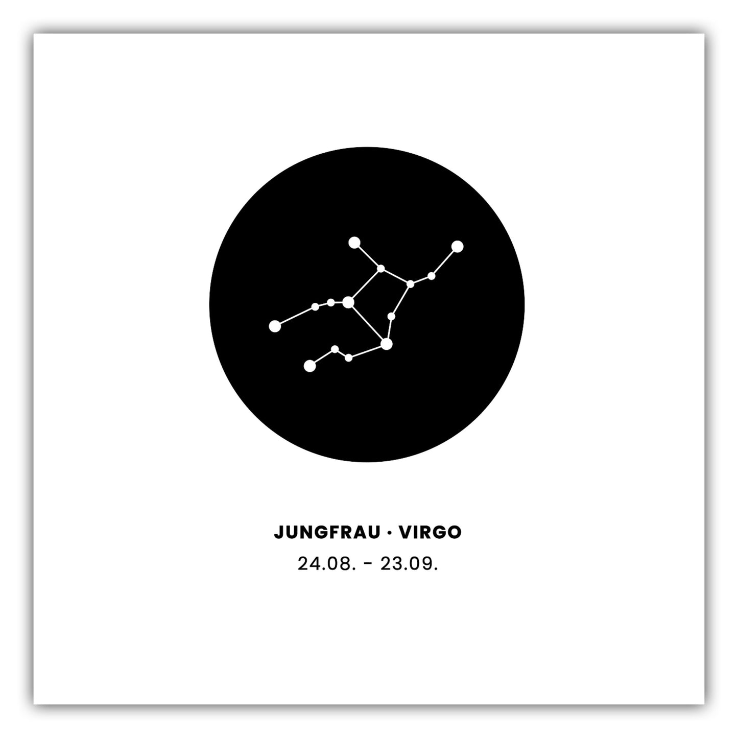 Poster Sternzeichen Jungfrau - Konstellation Rund
