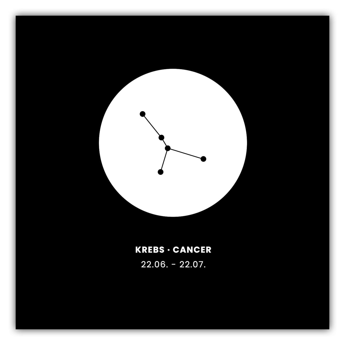 Poster Sternzeichen Krebs - Konstellation Rund