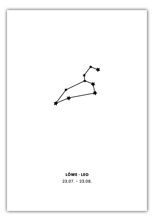 Poster Sternzeichen Löwe - Konstellation
