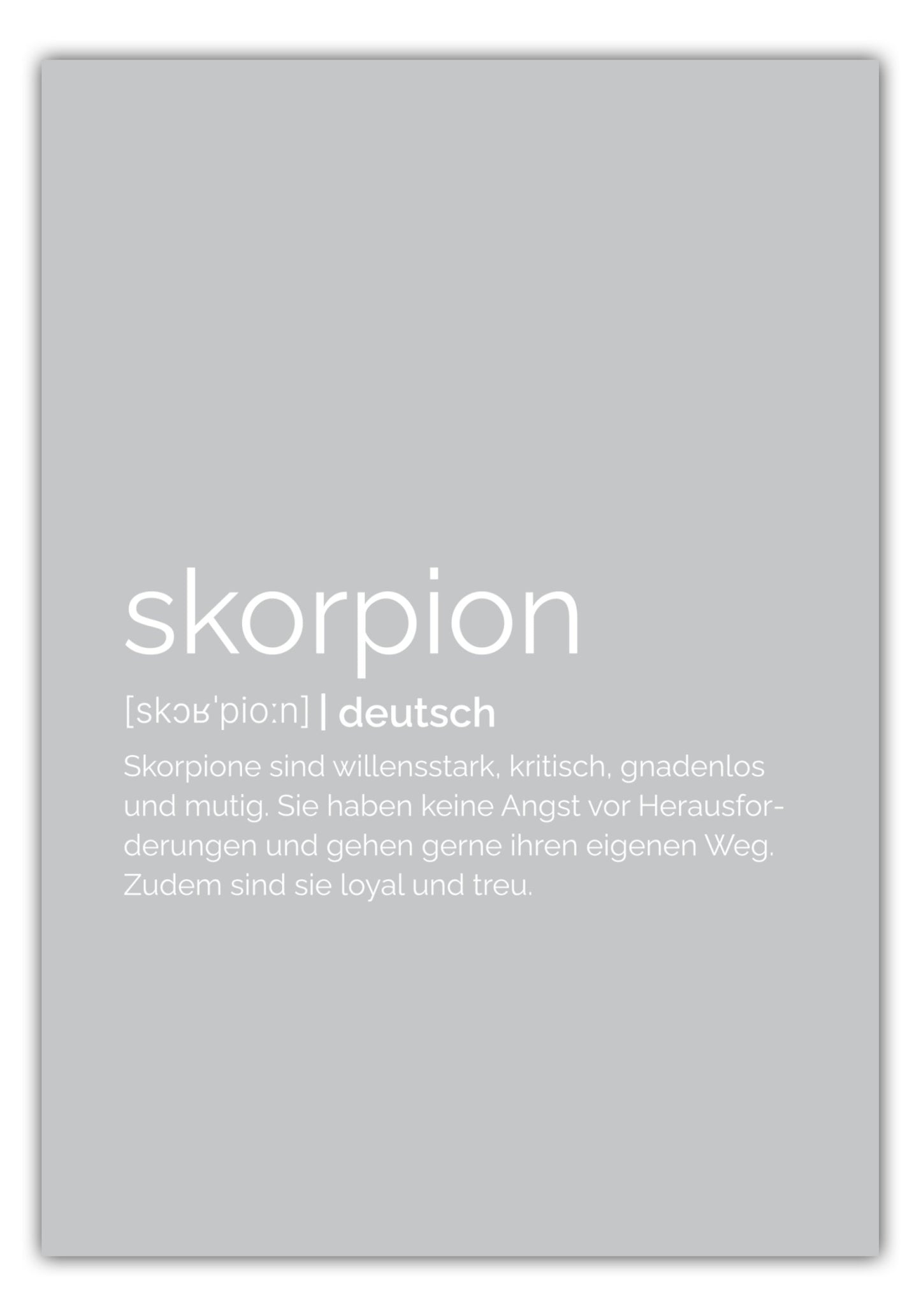 Poster Sternzeichen Skorpion - Definition