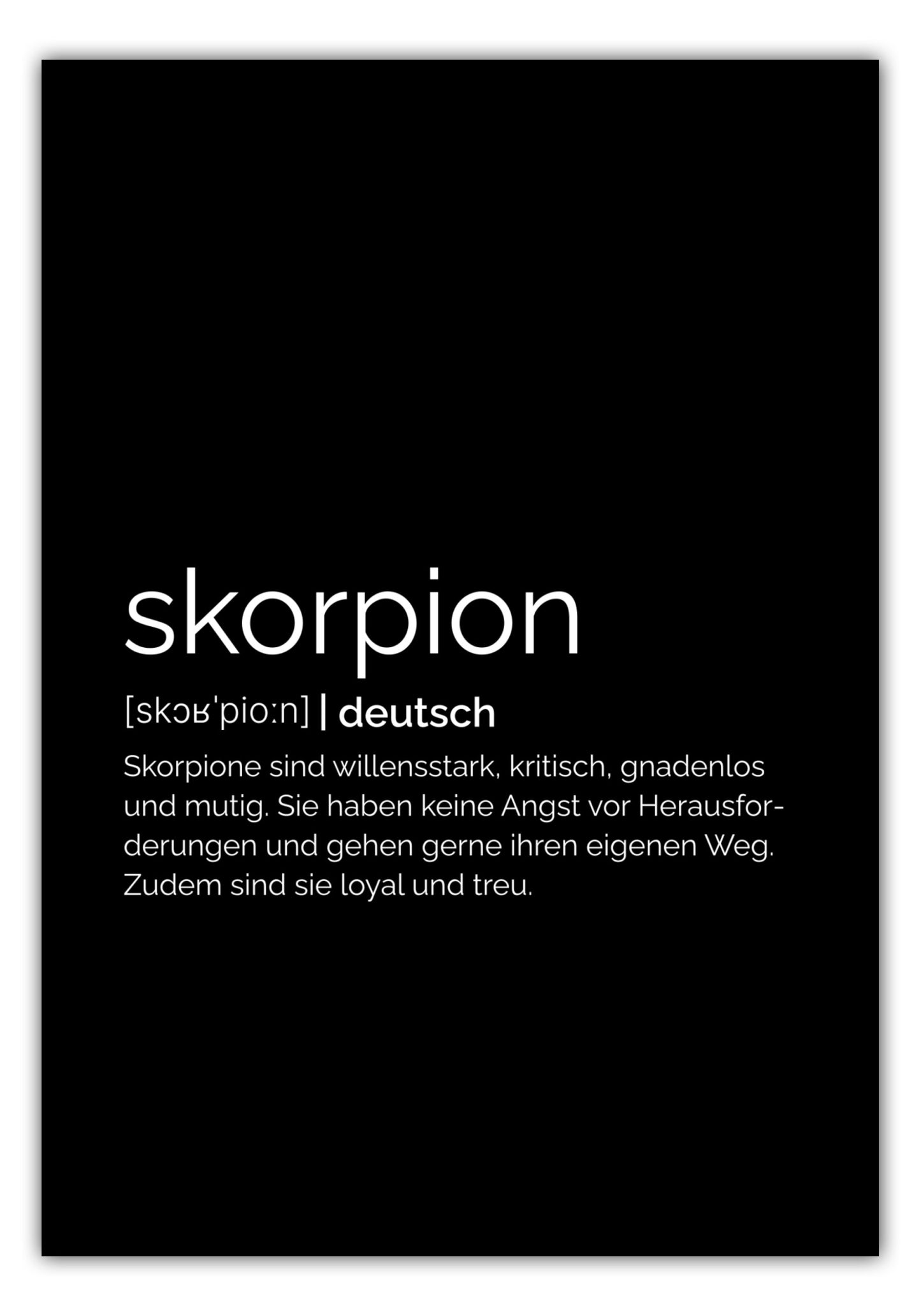 Poster Sternzeichen Skorpion - Definition
