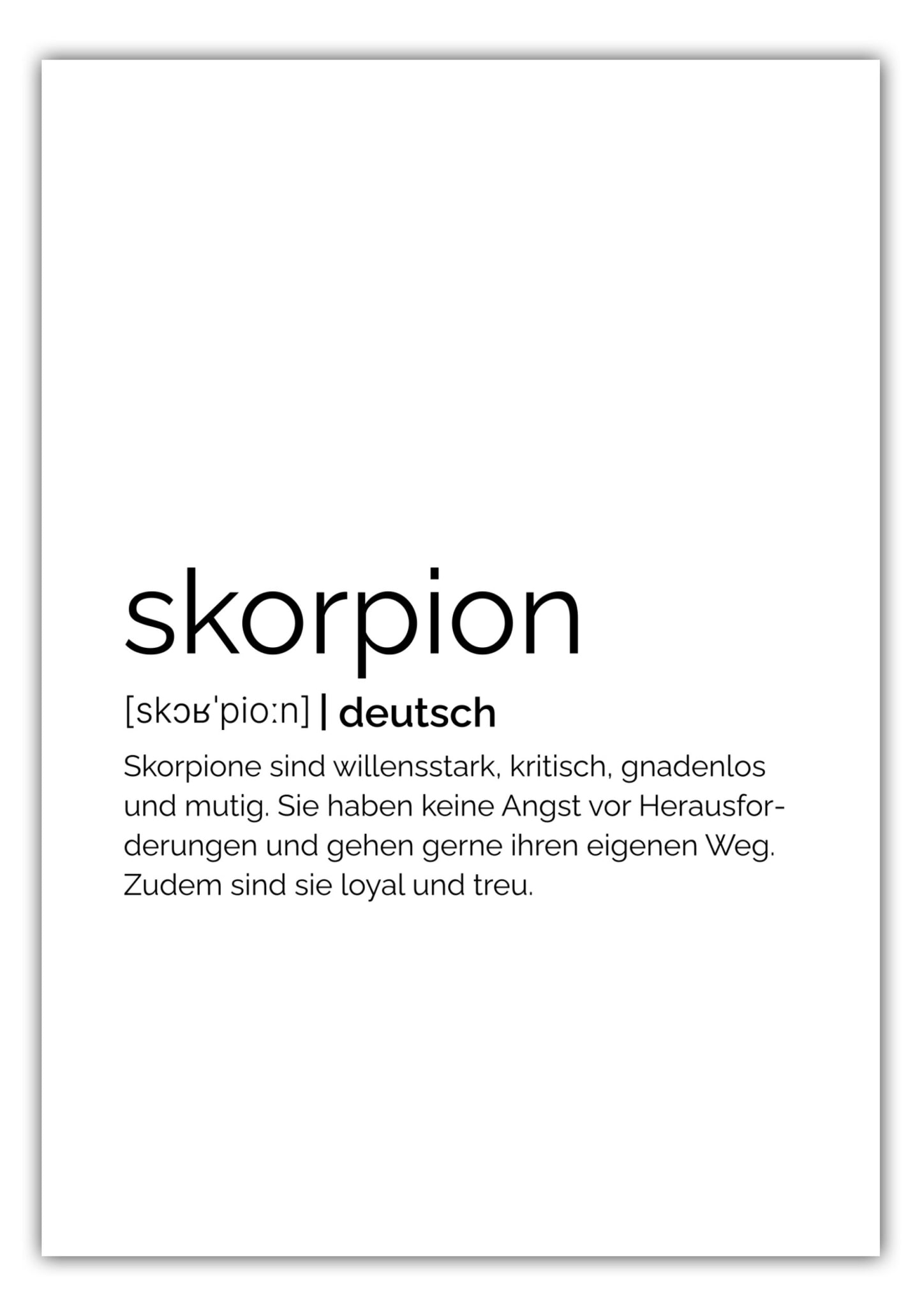 Poster Sternzeichen Skorpion - Definition