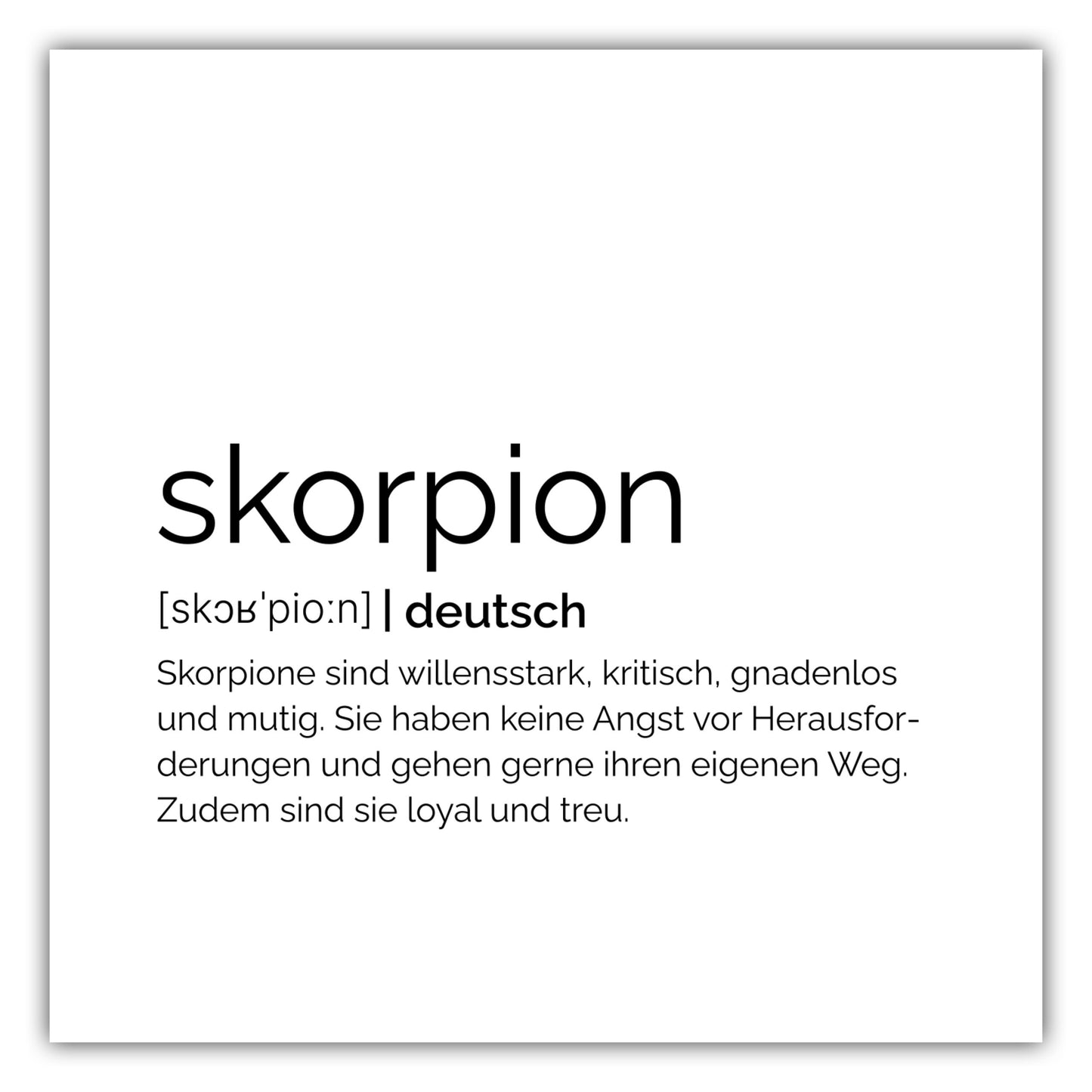 Poster Sternzeichen Skorpion - Definition