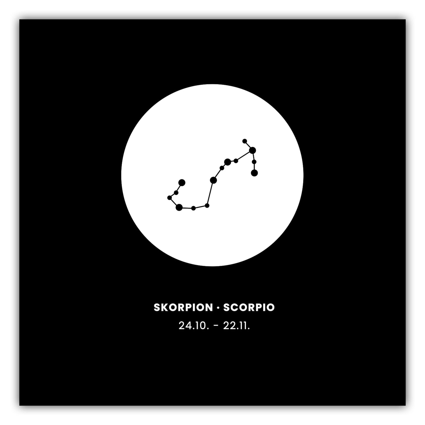 Poster Sternzeichen Skorpion - Konstellation Rund