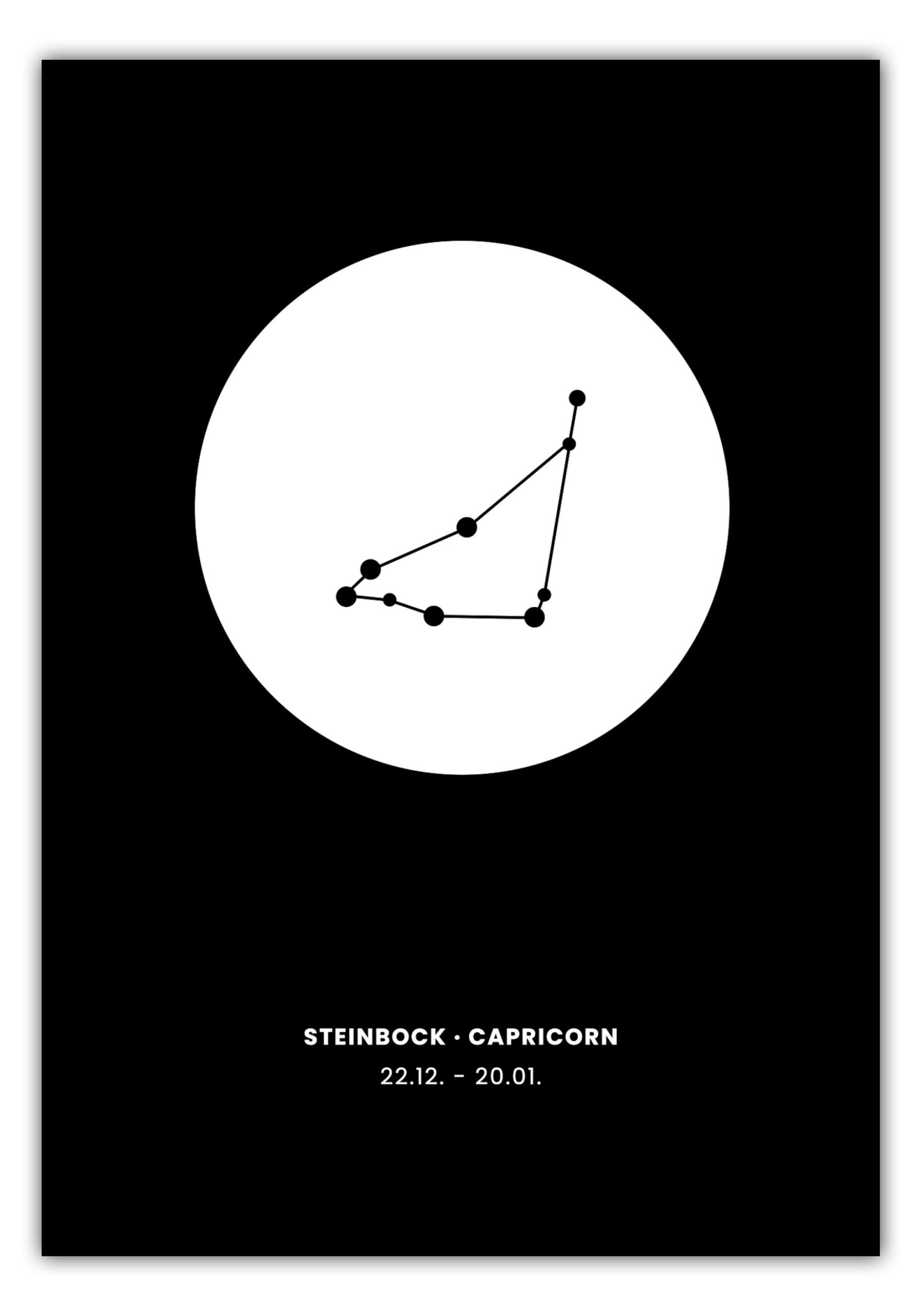 Poster Sternzeichen Steinbock - Konstellation Rund