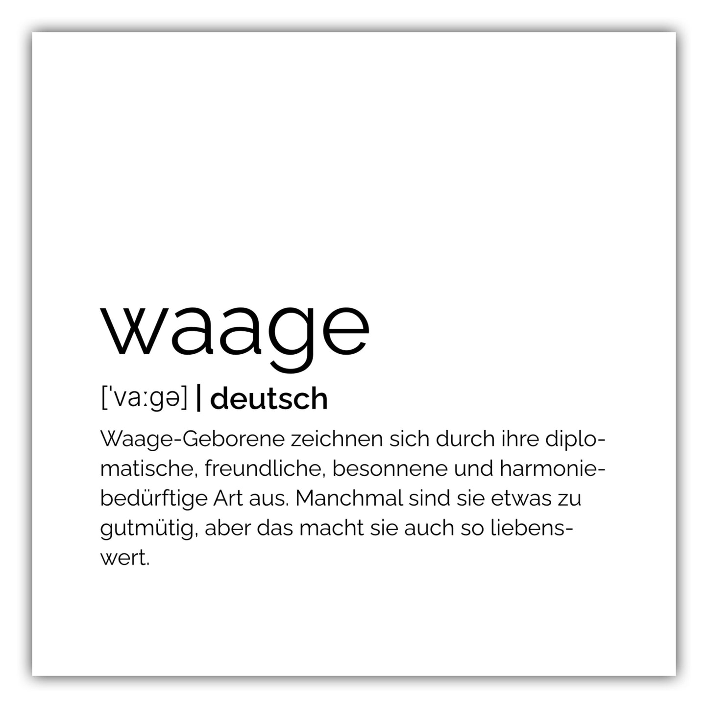 Poster Sternzeichen Waage - Definition