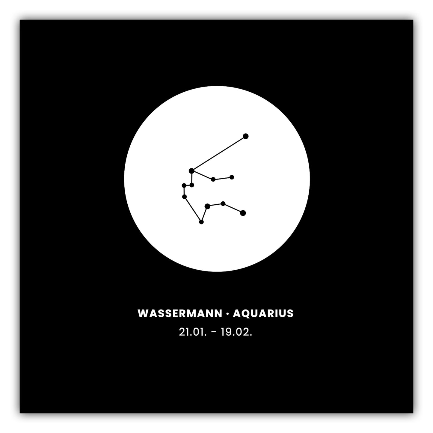 Poster Sternzeichen Wassermann - Konstellation Rund