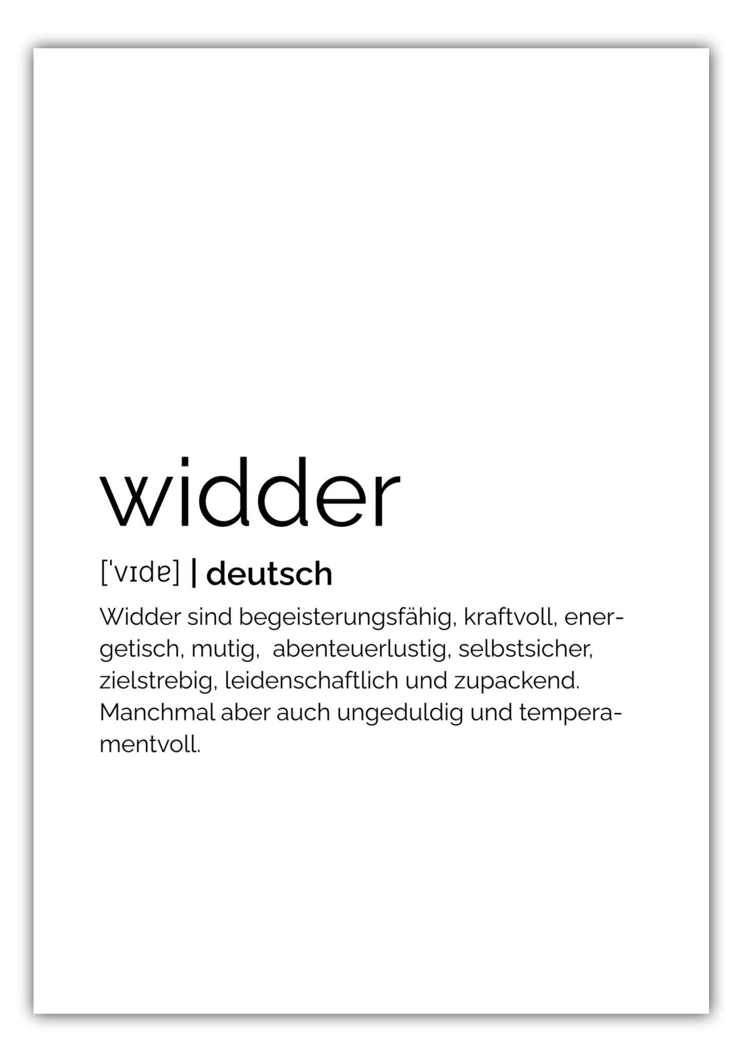 Poster Sternzeichen Widder - Definition