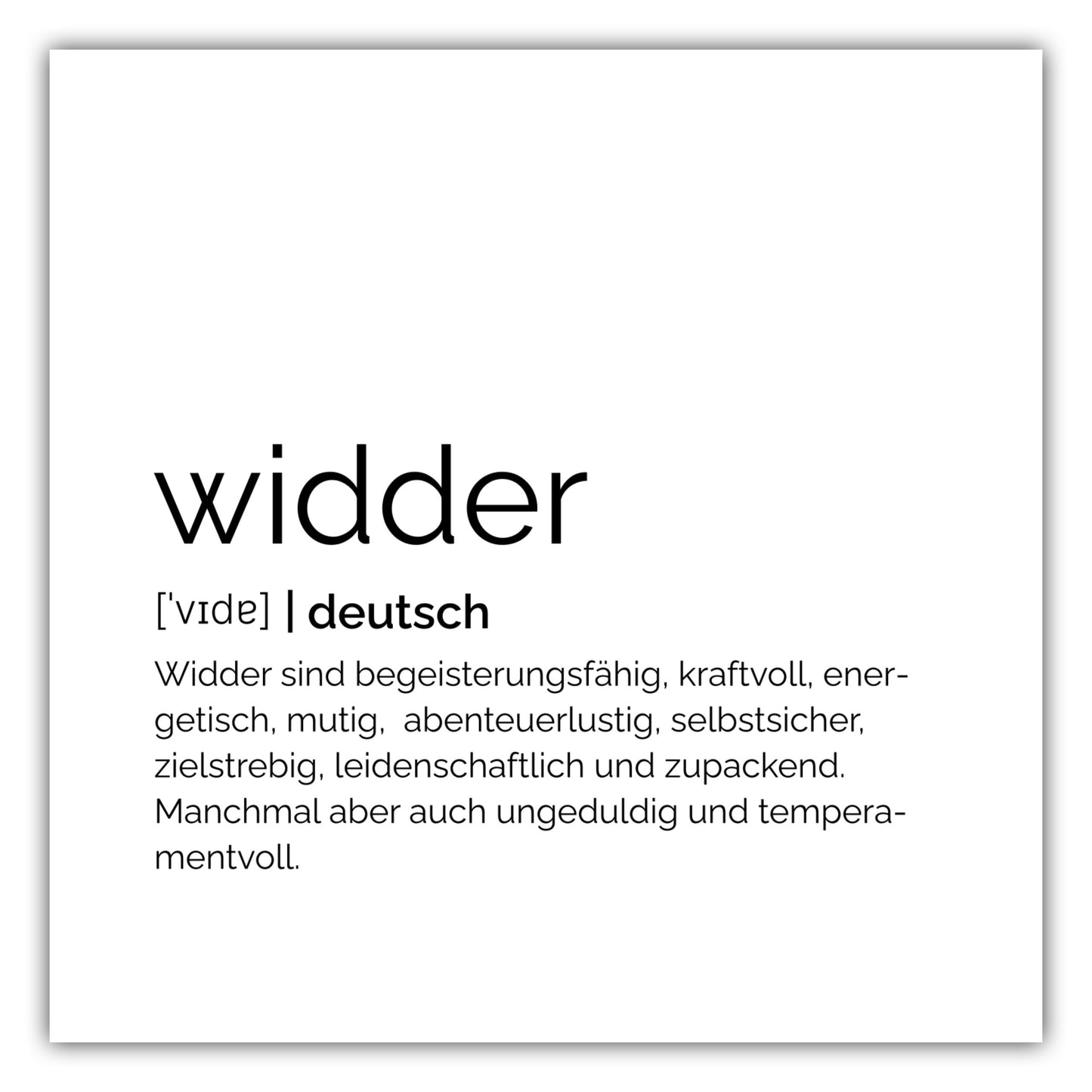 Poster Sternzeichen Widder - Definition