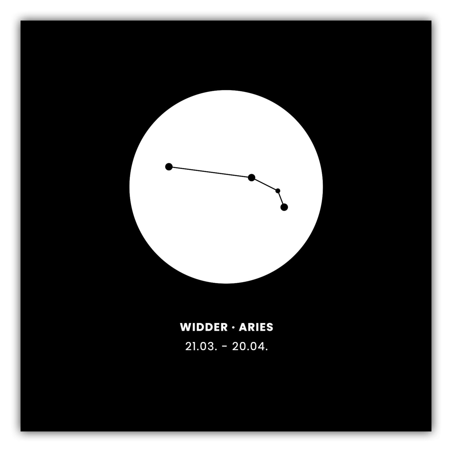 Poster Sternzeichen Widder - Konstellation Rund