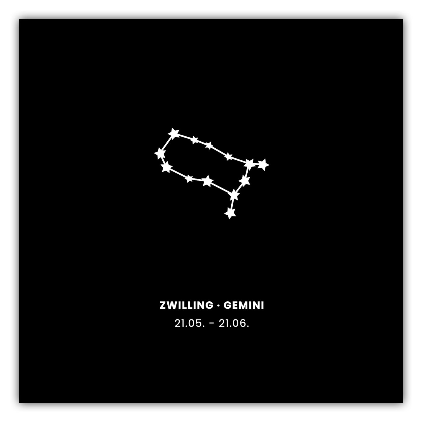 Poster Sternzeichen Zwilling - Konstellation
