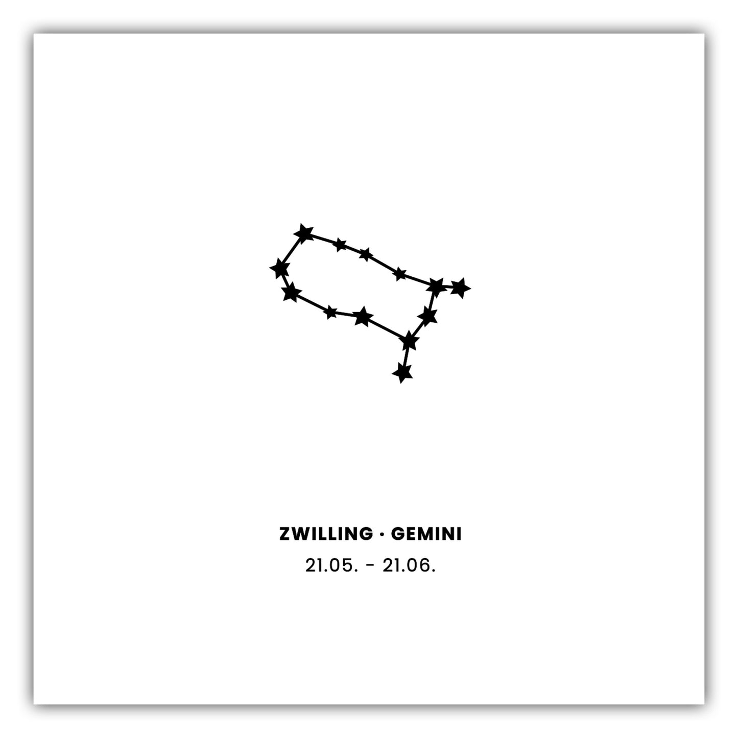 Poster Sternzeichen Zwilling - Konstellation
