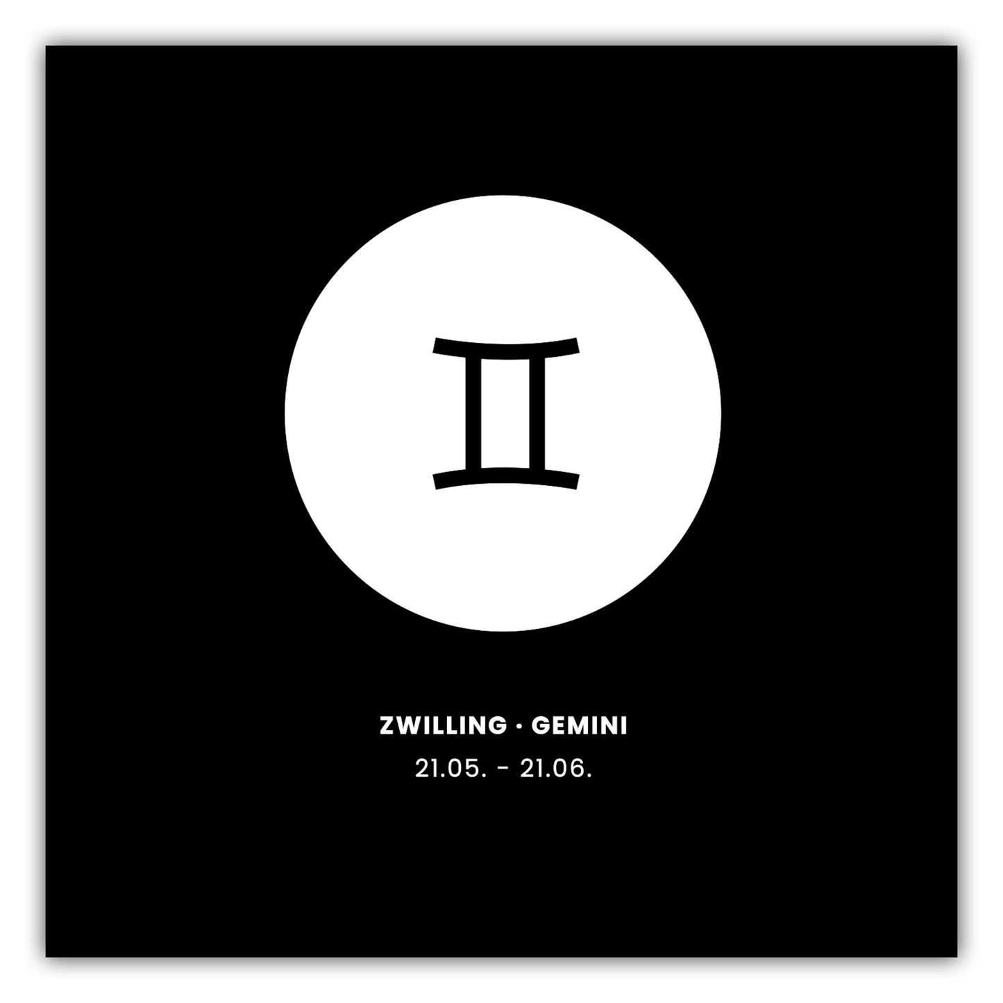 Poster Sternzeichen Zwilling - Symbol